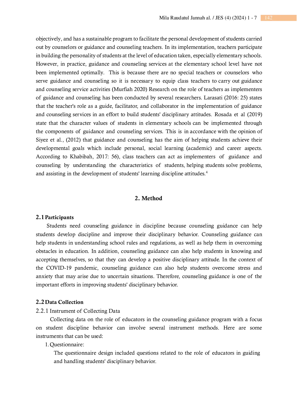 JURIS The Role of Educators in the Counseling Guidance Program with Student Disciplinary Behavior