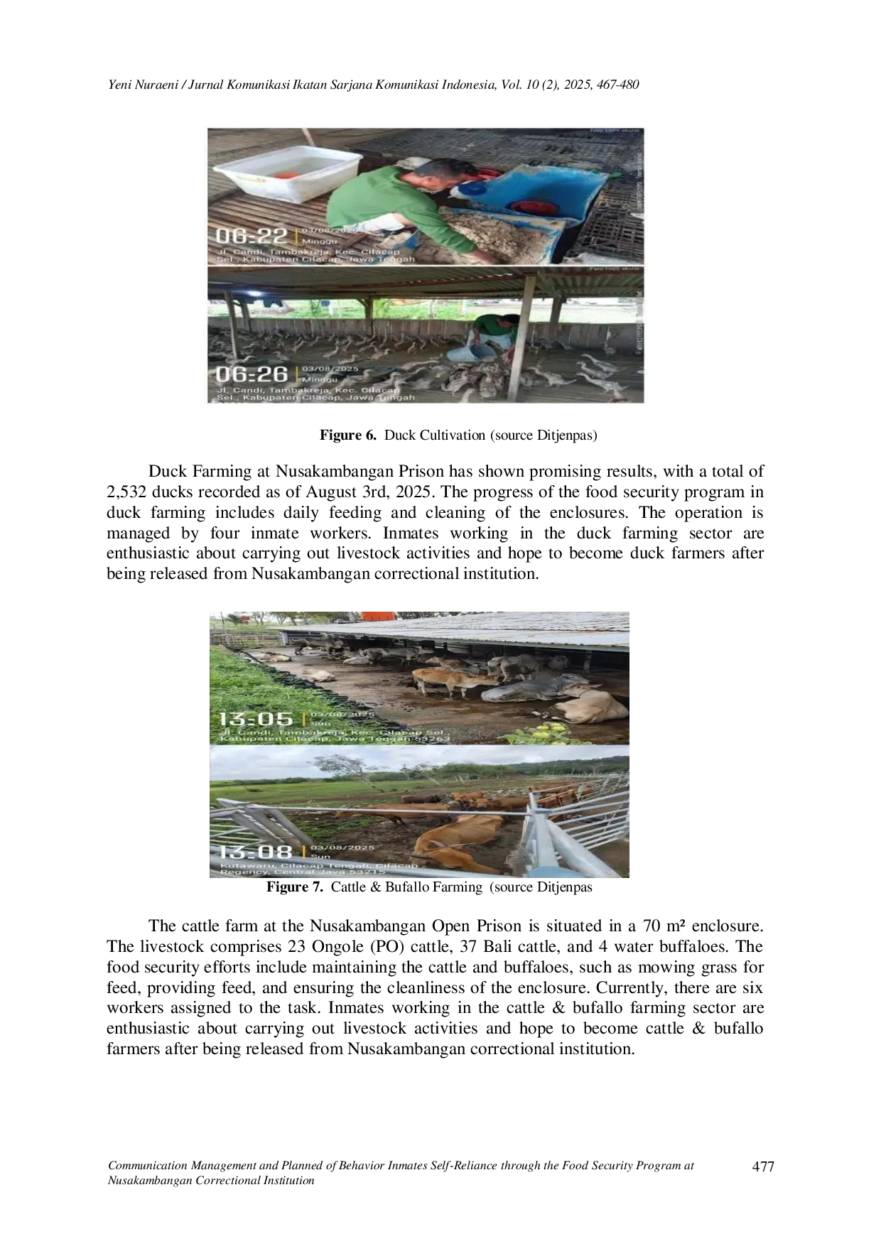 JURIS Communication Management and Planned of Behavior Inmates Self Reliance through the Food Security Program at Nusakambangan Correctional Institution