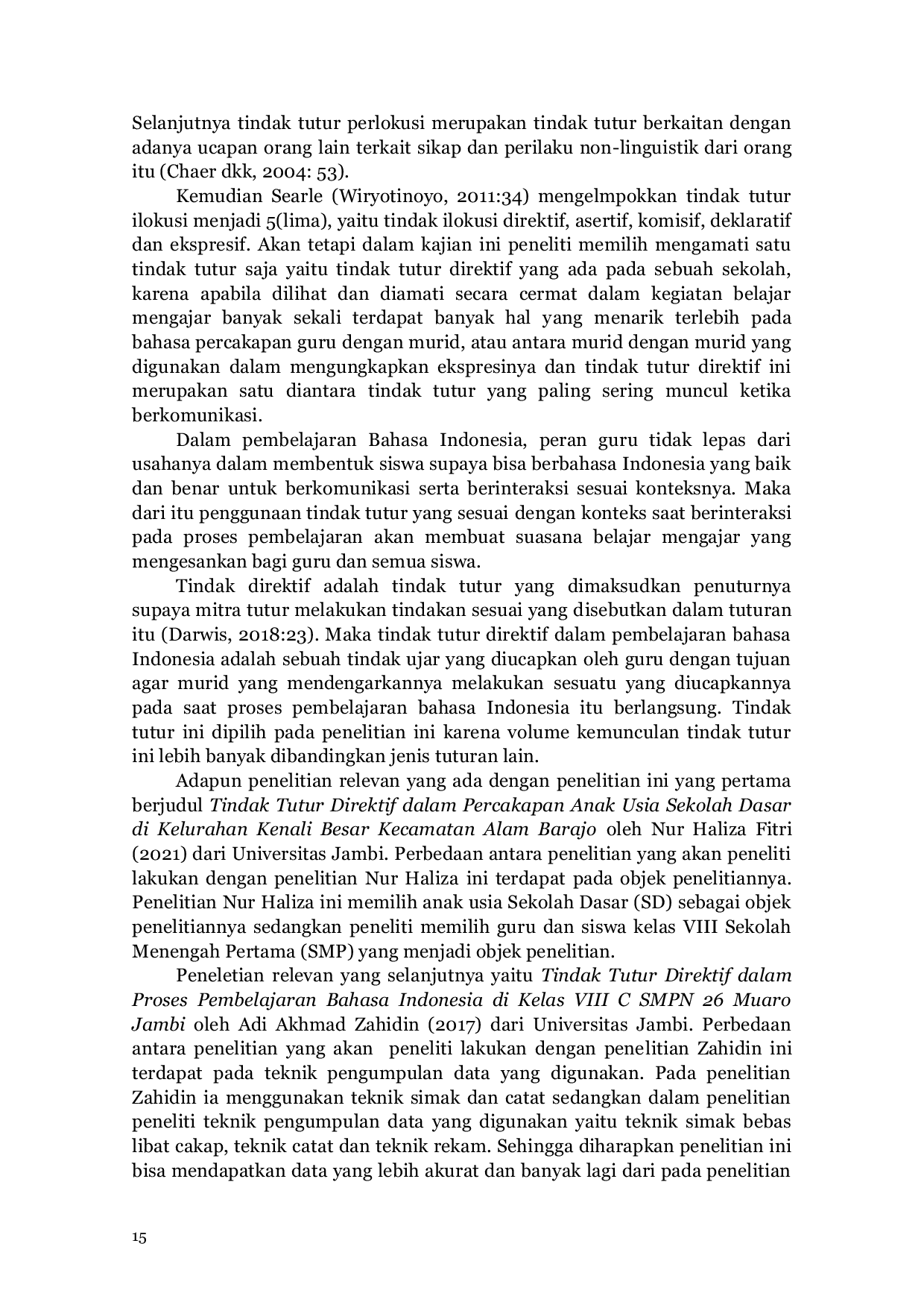 JURIS Tindak Direktif Guru Bahasa Indonesia Pembelajaran Siswa Kelas VII SMPN 19 Kota Jambi