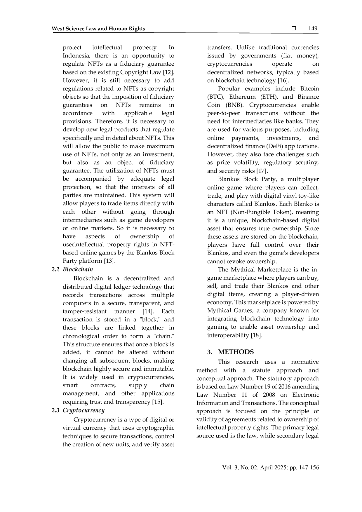 JURIS Aspects of User Intellectual Property Rights Ownership in Blockchain Based Online Game Platform Blankos Block Party