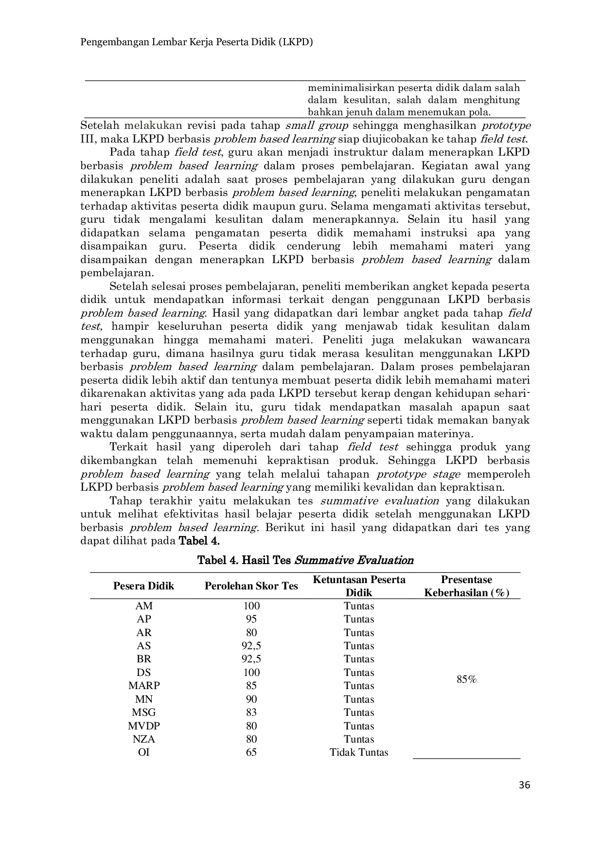 JURIS Pengembangan Lembar Kerja Peserta Didik LKPD Berbasis Problem Based Learning pada Materi Pola Bilangan