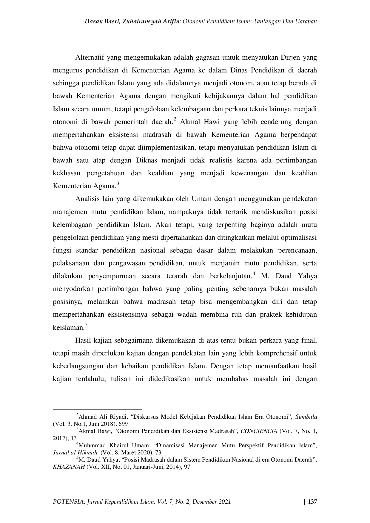 JURIS Otonomi Pendidikan Islam Tantangan dan Harapan