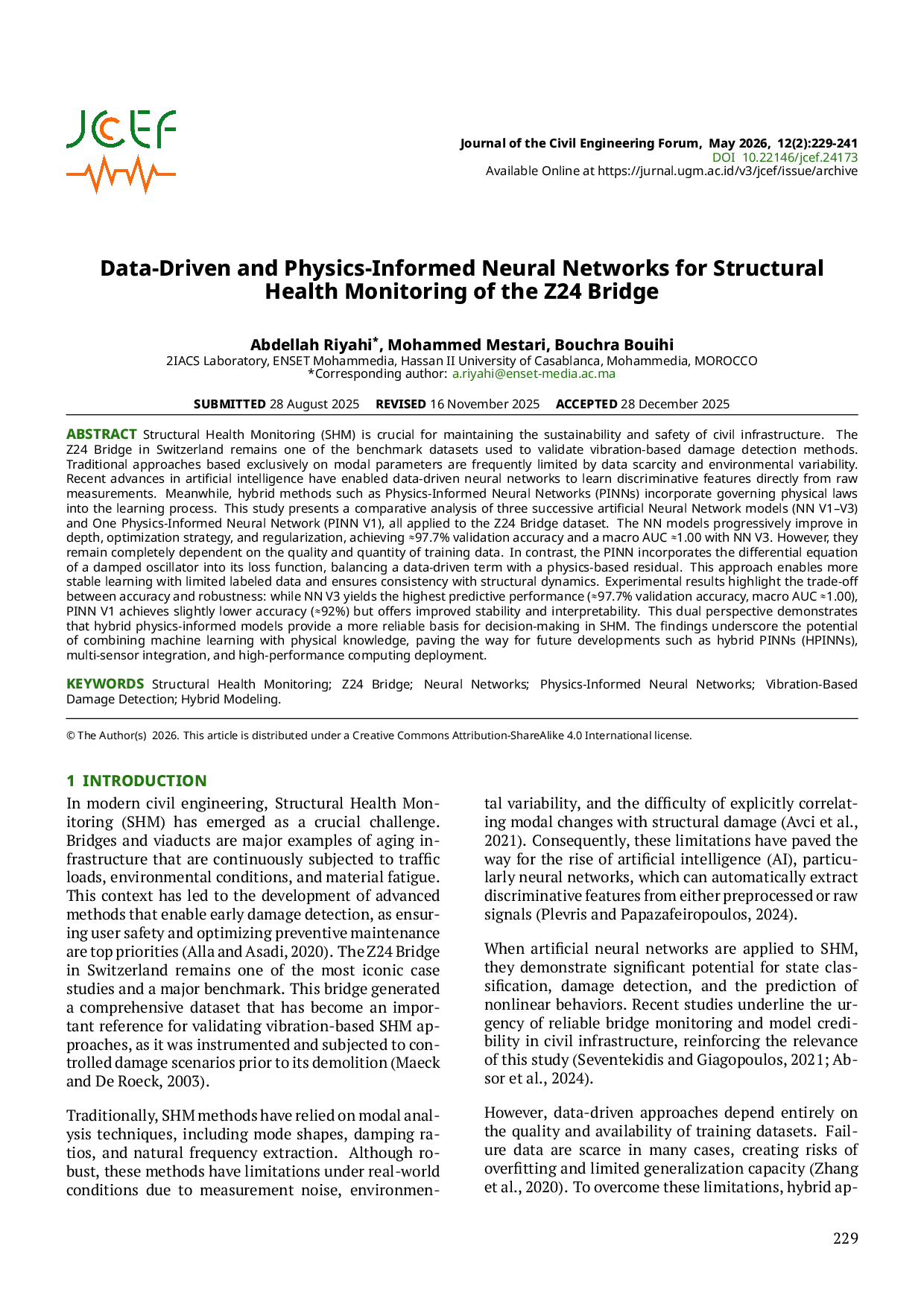 JURIS Data Driven and Physics Informed Neural Networks for Structural Health Monitoring of the Z24 Bridge