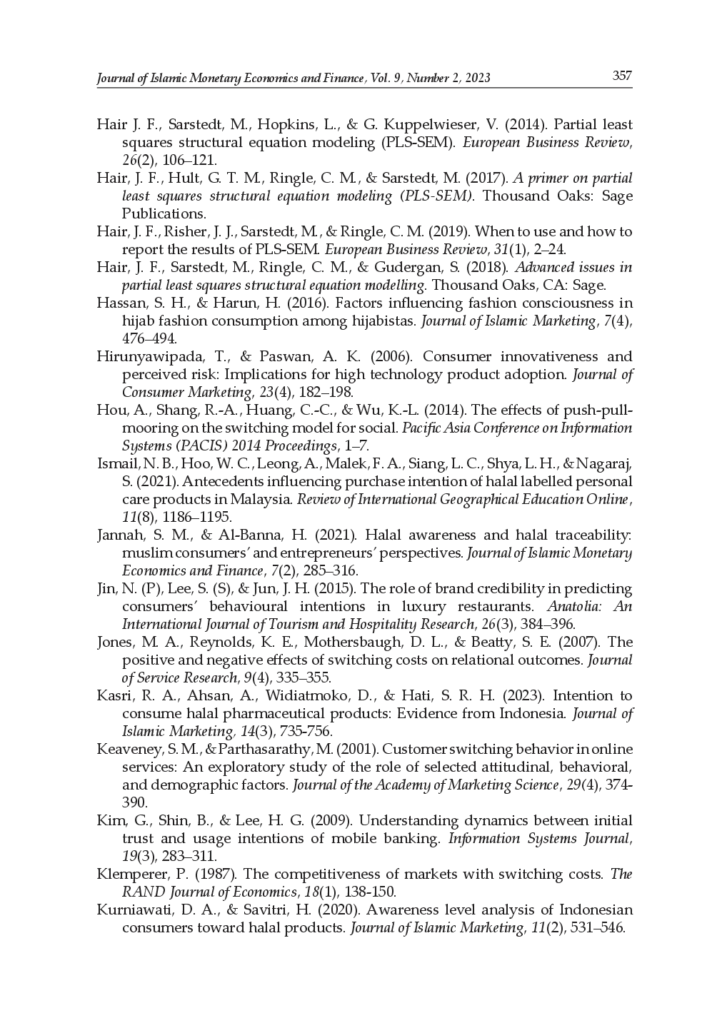 juris Muslim Women Switching Intention to Halal Cosmetic Push Pull Mooring Model Application