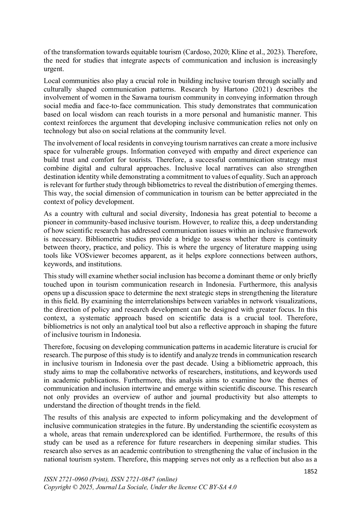 JURIS Bibliometric Analysis of Inclusive Tourism Communication Research in Indonesia 2014 2024 in an Effort to Explore Opportunities and Determine Development Directions