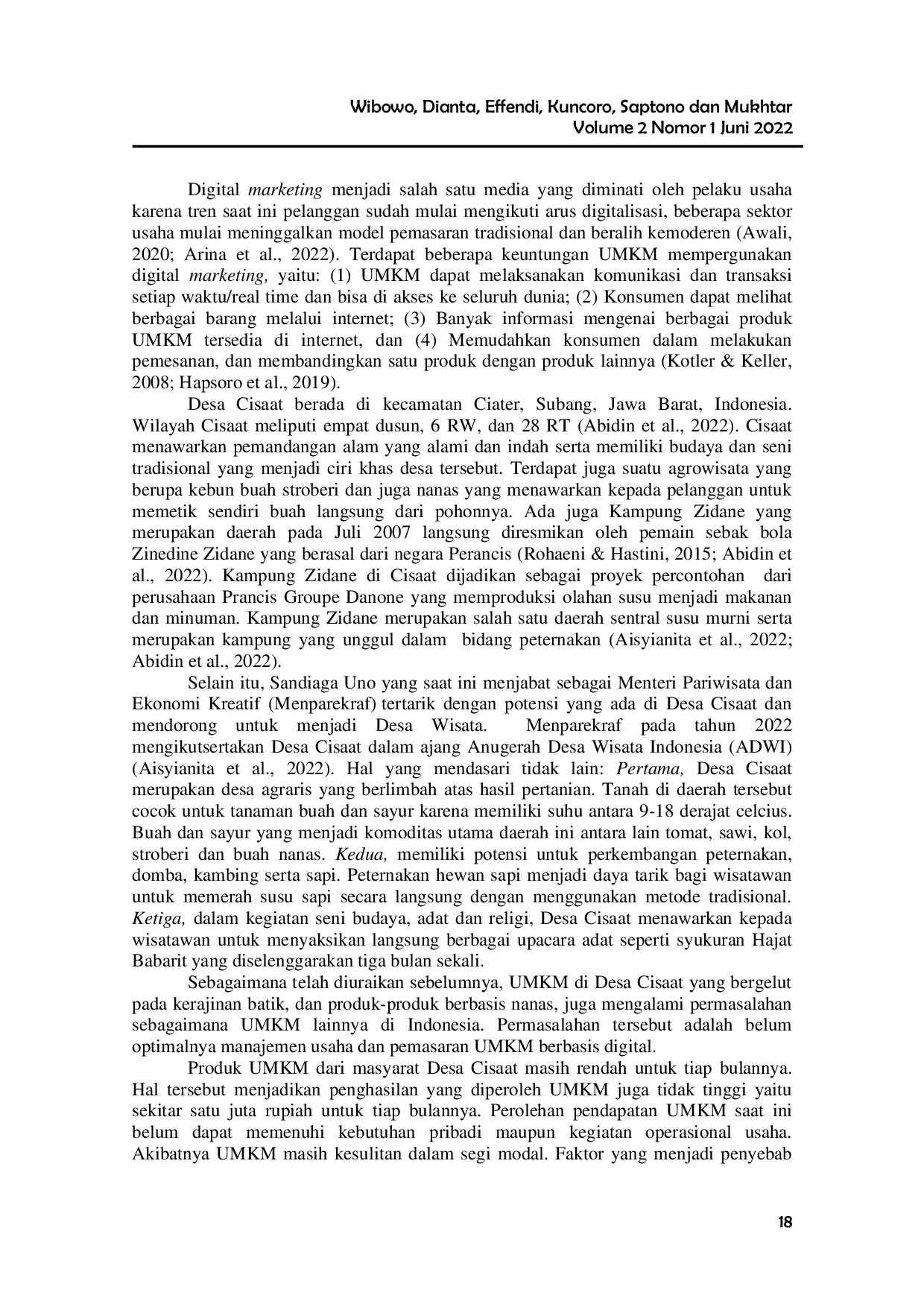 JURIS Pelatihan Dan Pendampingan Pemasaran Umkm Berbasis Digital Di Desa Cisaat