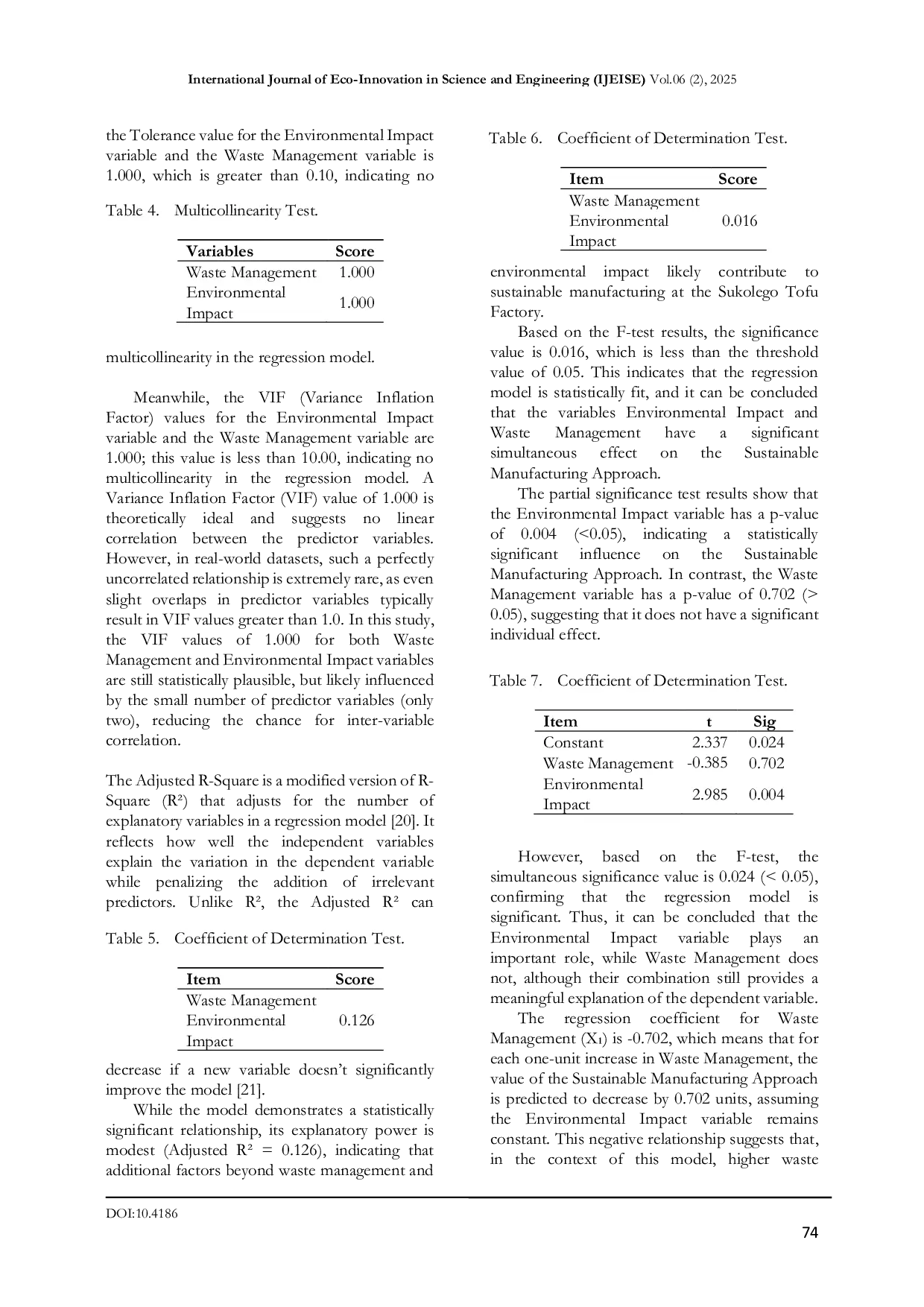 JURIS Integration of Waste Management and Environmental Impact Assessment for Sustainable Manufacturing in Sukolego Tofu Production