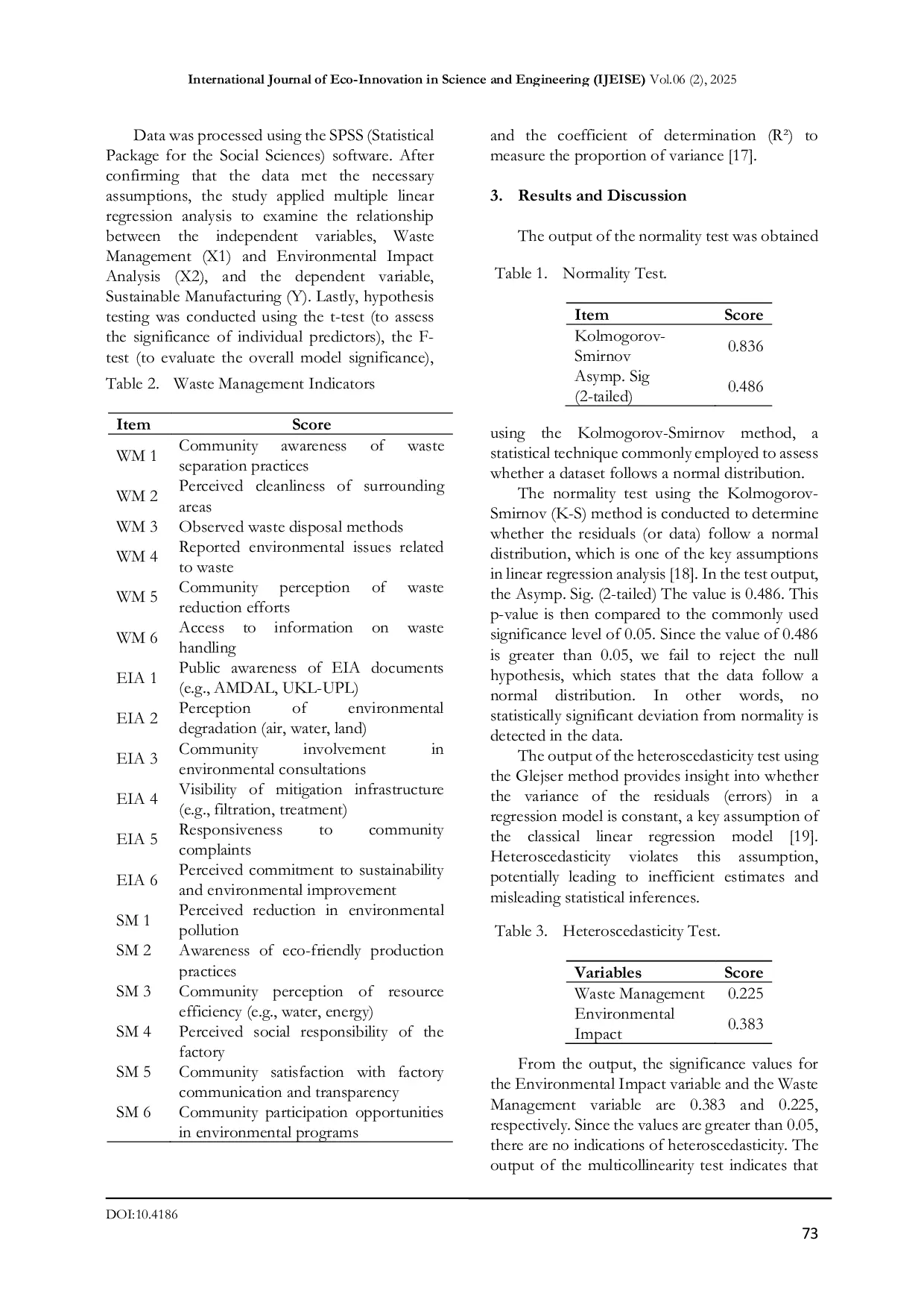 JURIS Integration of Waste Management and Environmental Impact Assessment for Sustainable Manufacturing in Sukolego Tofu Production