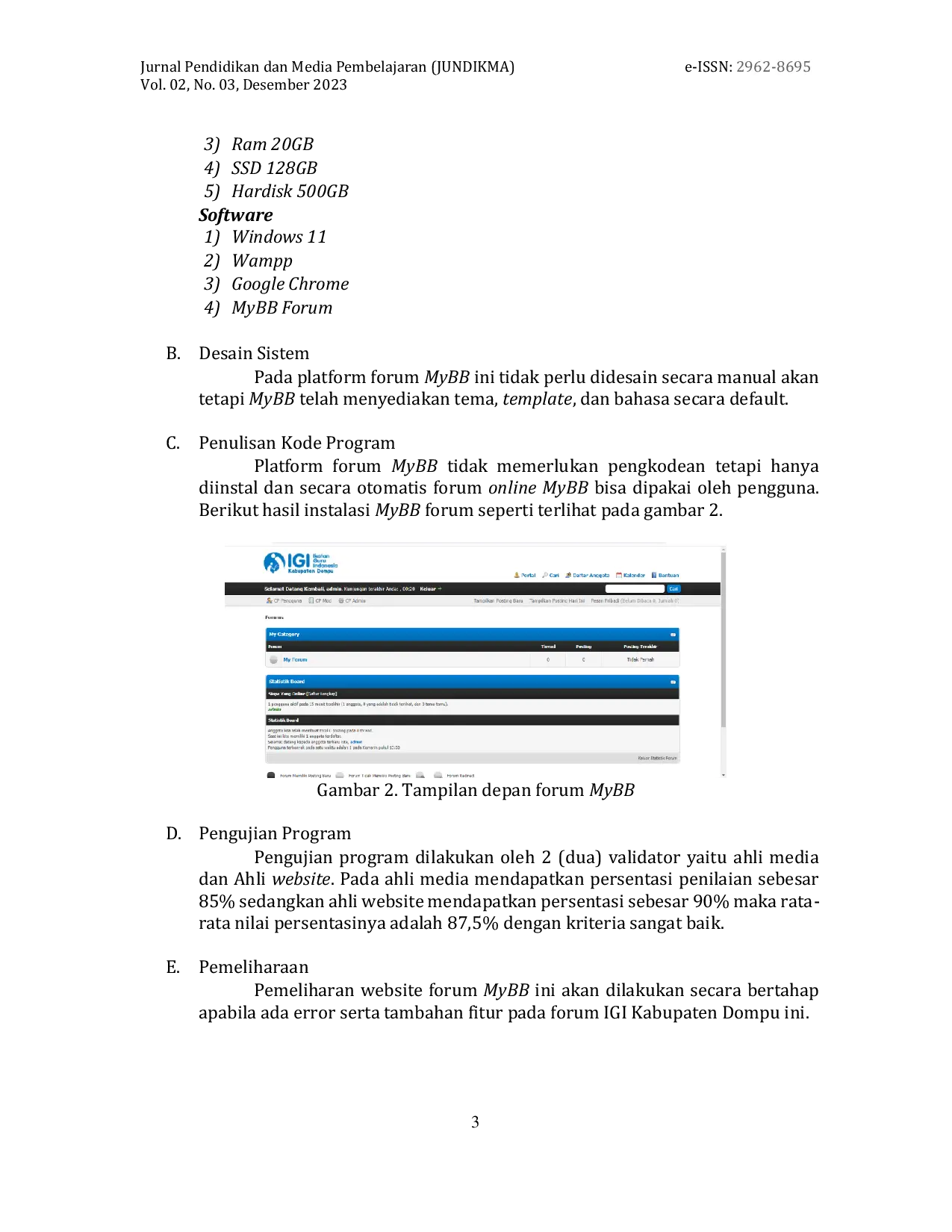 JURIS Pengembangan Web Forum Ikatan Guru Indonesia Kabupaten Dompu