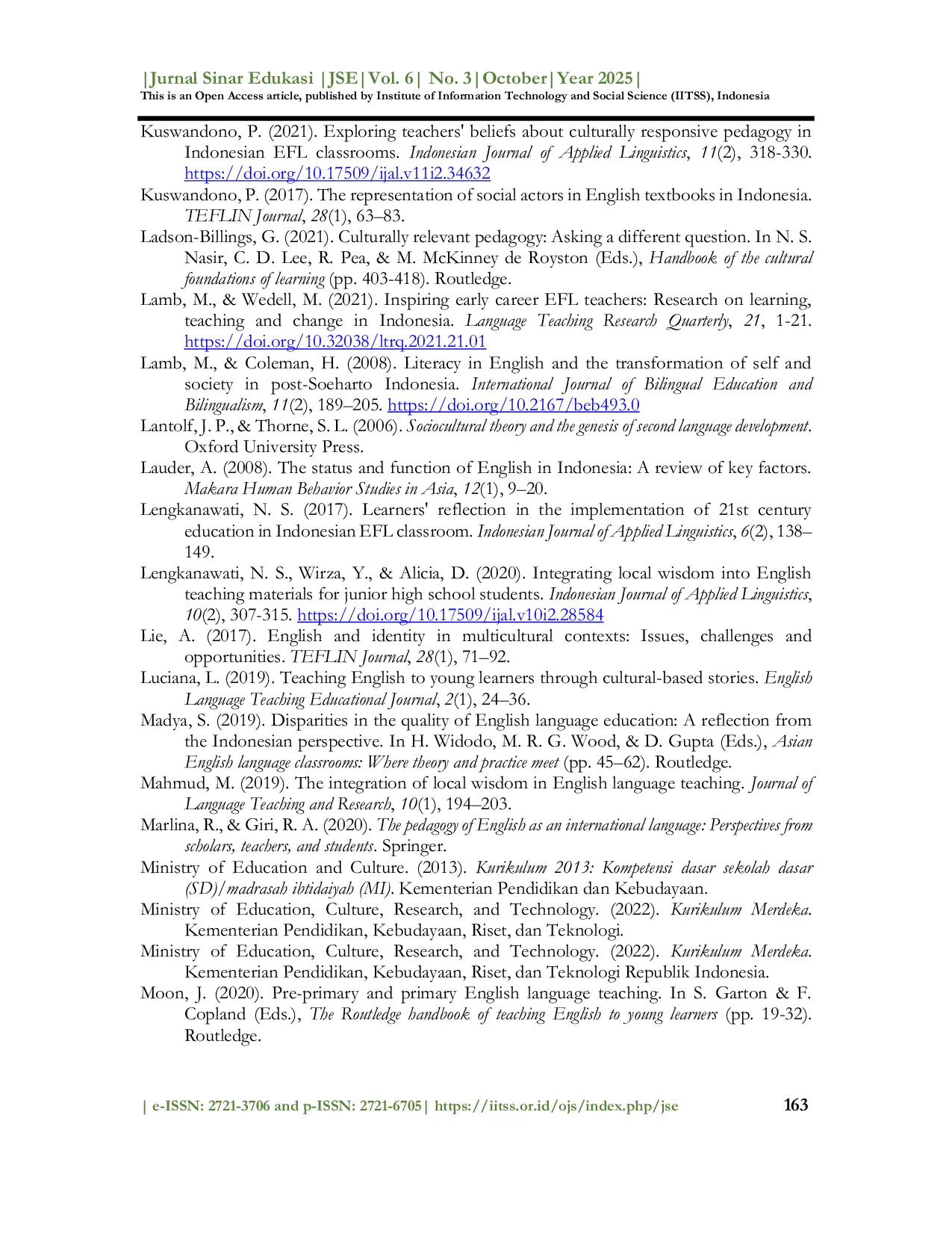 JURIS Between global aspiration and local reality English Teaching in Indonesian primary schools Prospects barriers and policy innovations