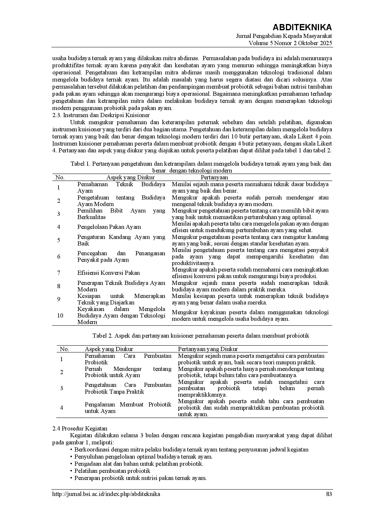 juris Pelatihan Pembuatan Probiotik untuk Meningkatkan Kesehatan dan Produktivitas Ternak Ayam