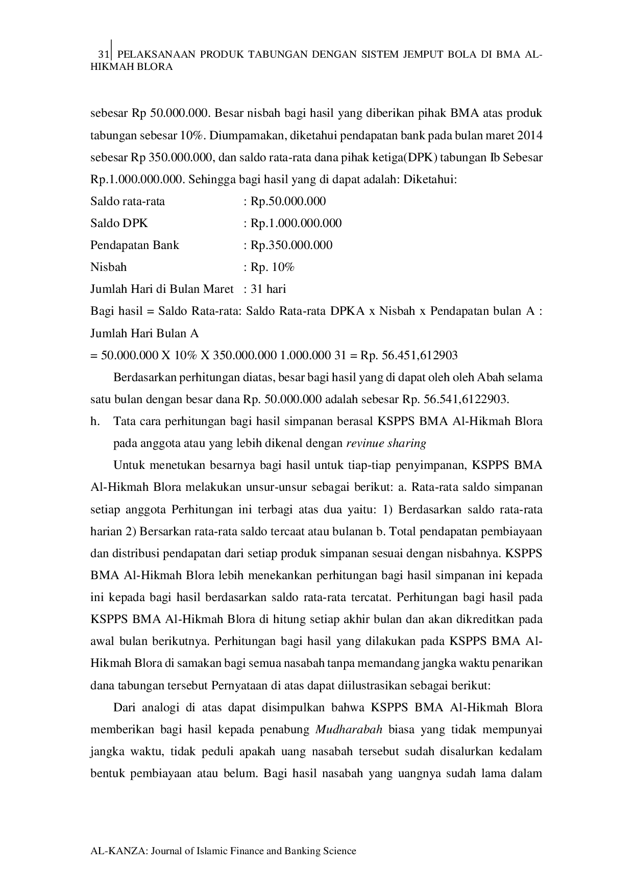 JURIS Pelaksanaan Produk Tabungan Dengan Sistem Jemput Bola Di Bma Al Hikmah Blora