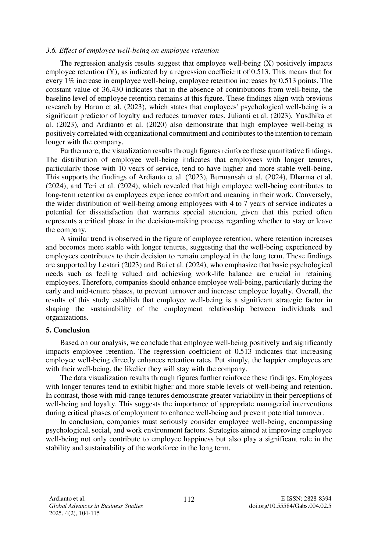 JURIS Employee well being and employee retention empirical study in an Indonesian company