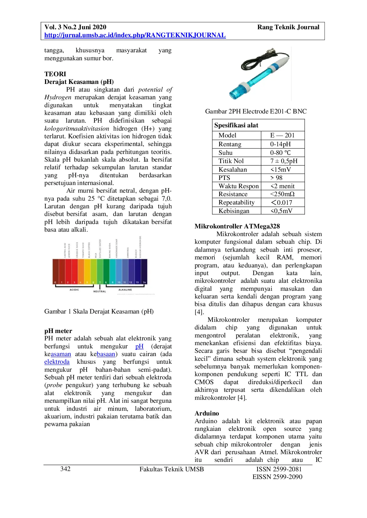 JURIS Sistem Pengecekan pH Air Otomatis Menggunakan Sensor pH Probe Berbasis Arduino Pada Sumur Bor