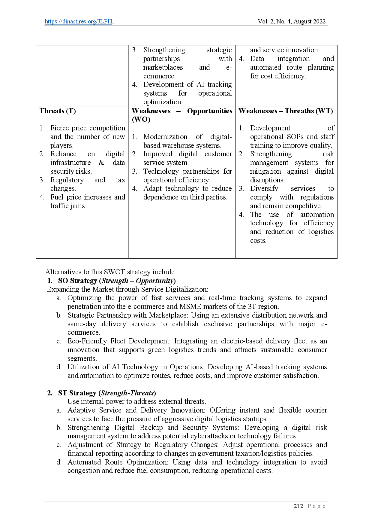 juris SWOT Analysis for XYZ Shipping Services Competitive Advantage