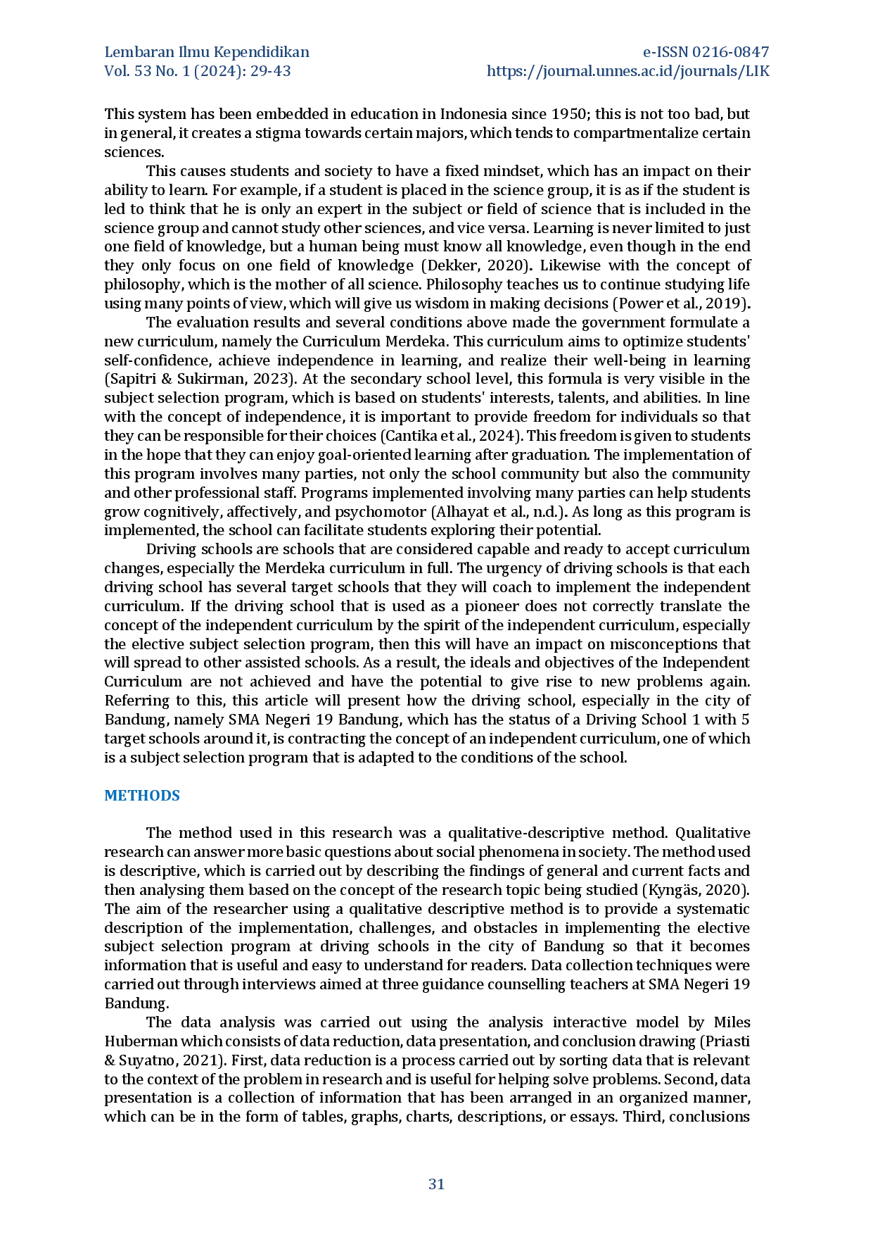 juris Implementation of Elective Subject Selection Program in the Merdeka Curriculum