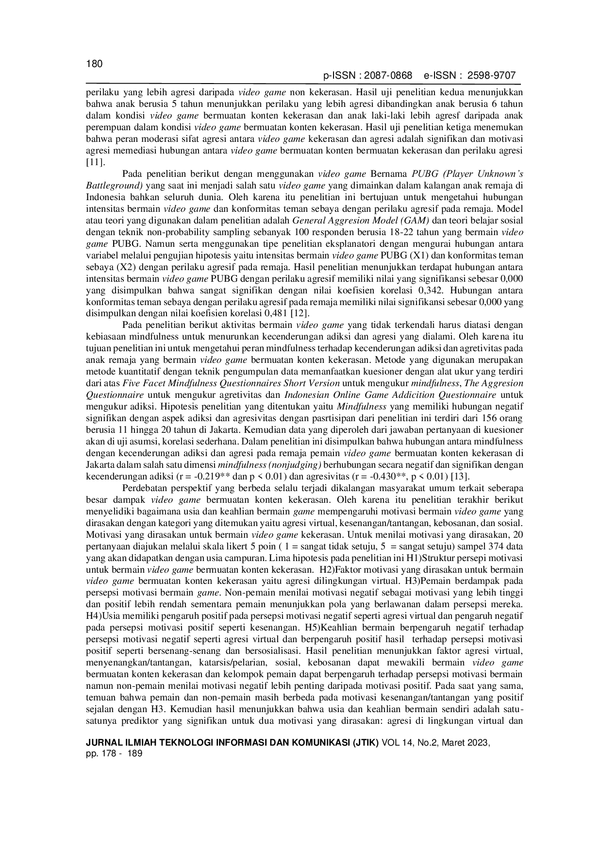 JURIS Studi Eksplorasi Pengaruh Konten Kekerasan Dalam Video Game Dan Tendensi Agresi Pada Siswa Sma Di Kota Batam