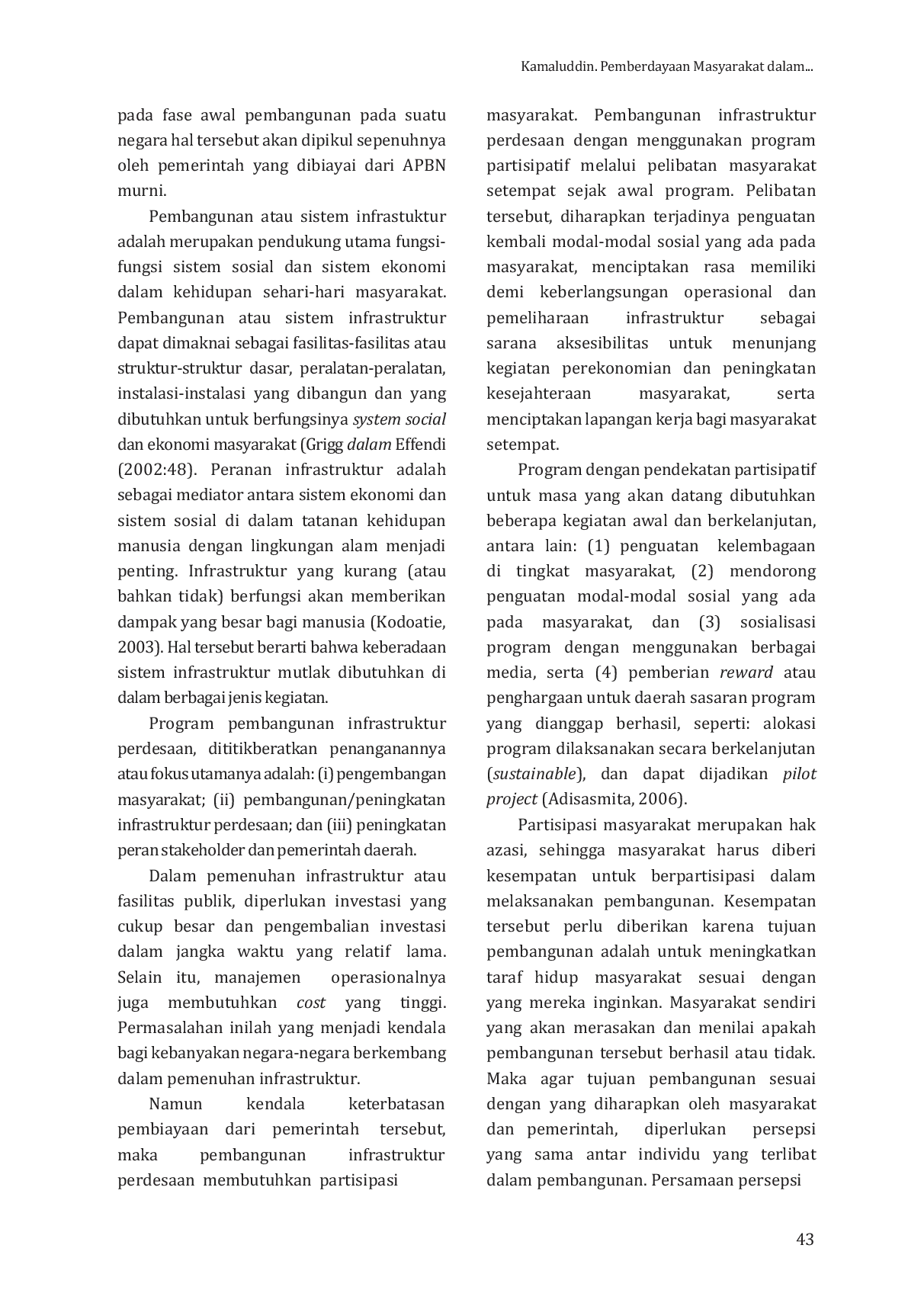 JURIS Pemberdayaan Masyarakat Dalam Pelaksanaan Pembangunan Melalui Alokasi Dana Desa Di Desa Wilamaci Kecamatan Monta Kabupaten Bima