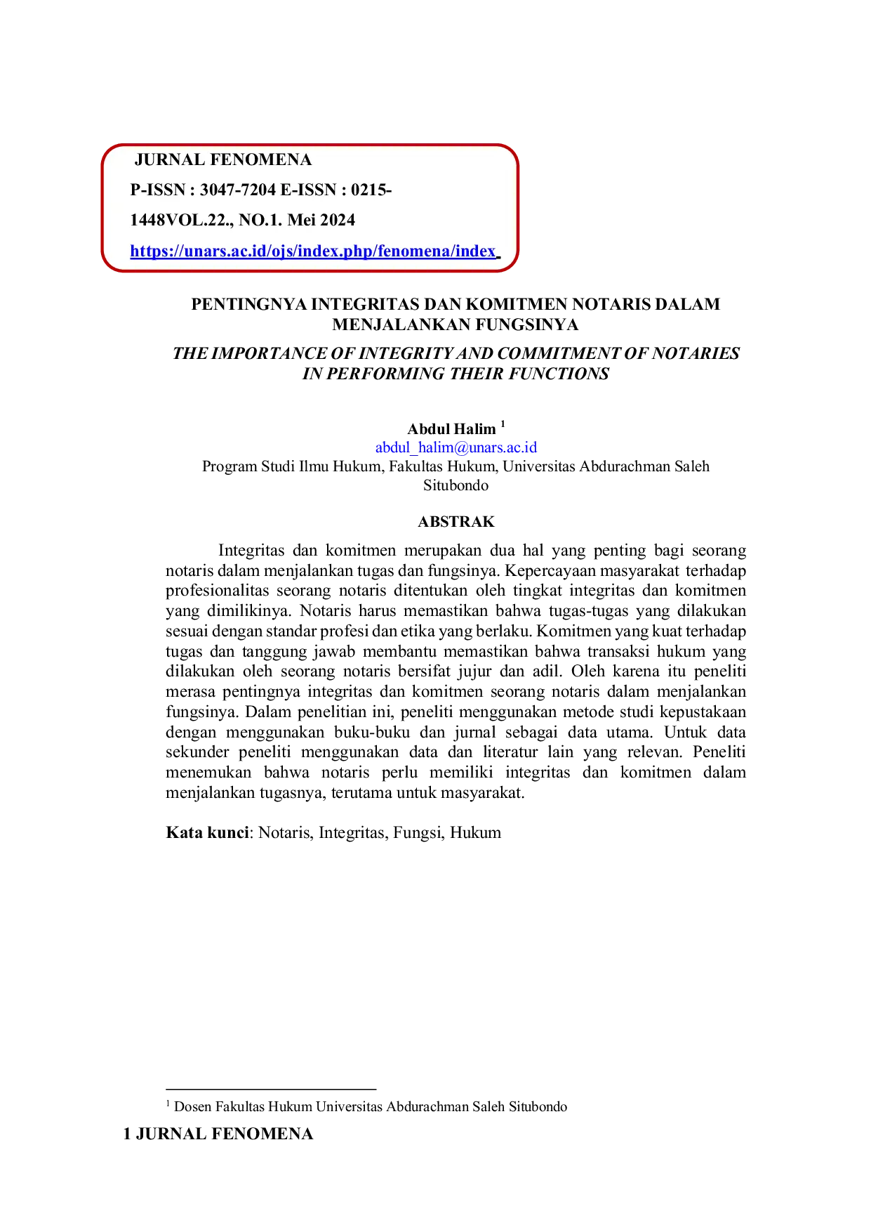 JURIS Pentingnya Integritas dan Komitmen Notaris dalam Menjalankan Fungsinya