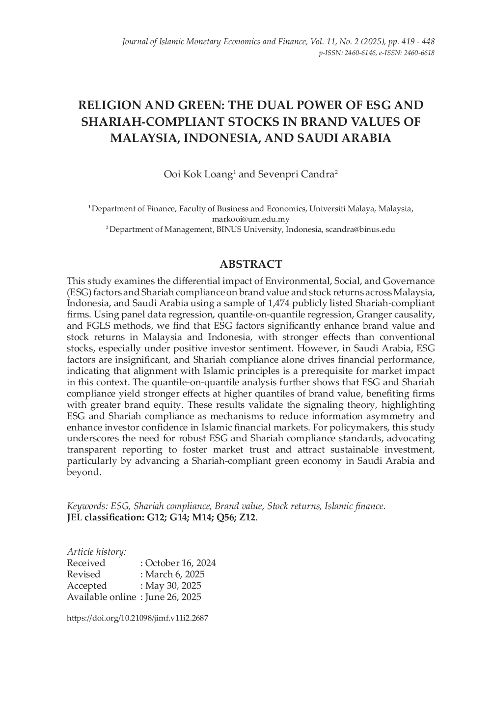 JURIS Religion and Green The Dual Power of ESG and Shariah Compliant Stocks in Brand Values of Malaysia Indonesia and Saudi Arabia