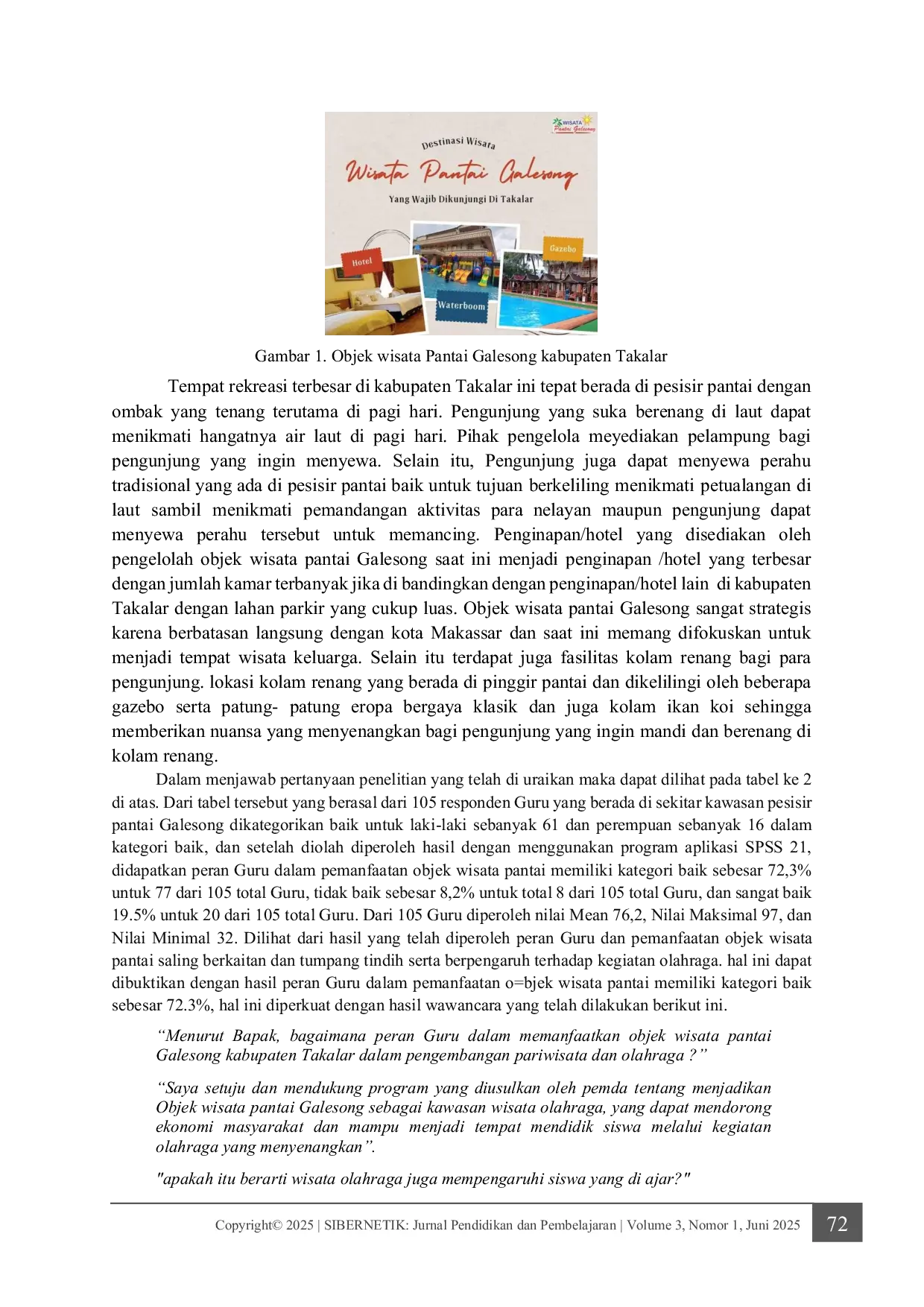 JURIS Peran Guru Pendidikan Jasmani Olahraga dan Kesehatan dalam Pemanfaatan Objek Wisata Pantai