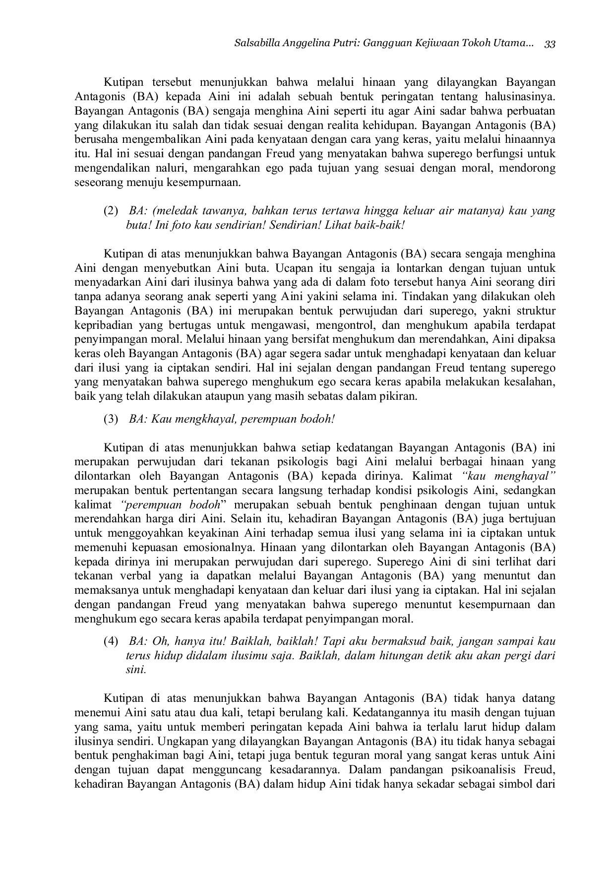 JURIS Gangguan Kejiwaan Tokoh Utama Perempuan dan Ilusinya Karya Adhyra Pratama Kajian Psikologi Sigmund Freud