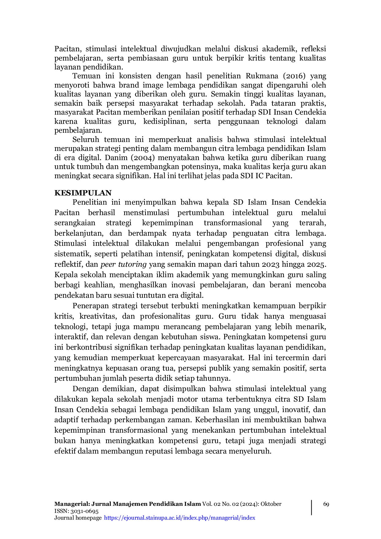 JURIS Kepemimpinan Transformasional dalam Era Digital Strategi Membangun Citra Lembaga Pendidikan Islam