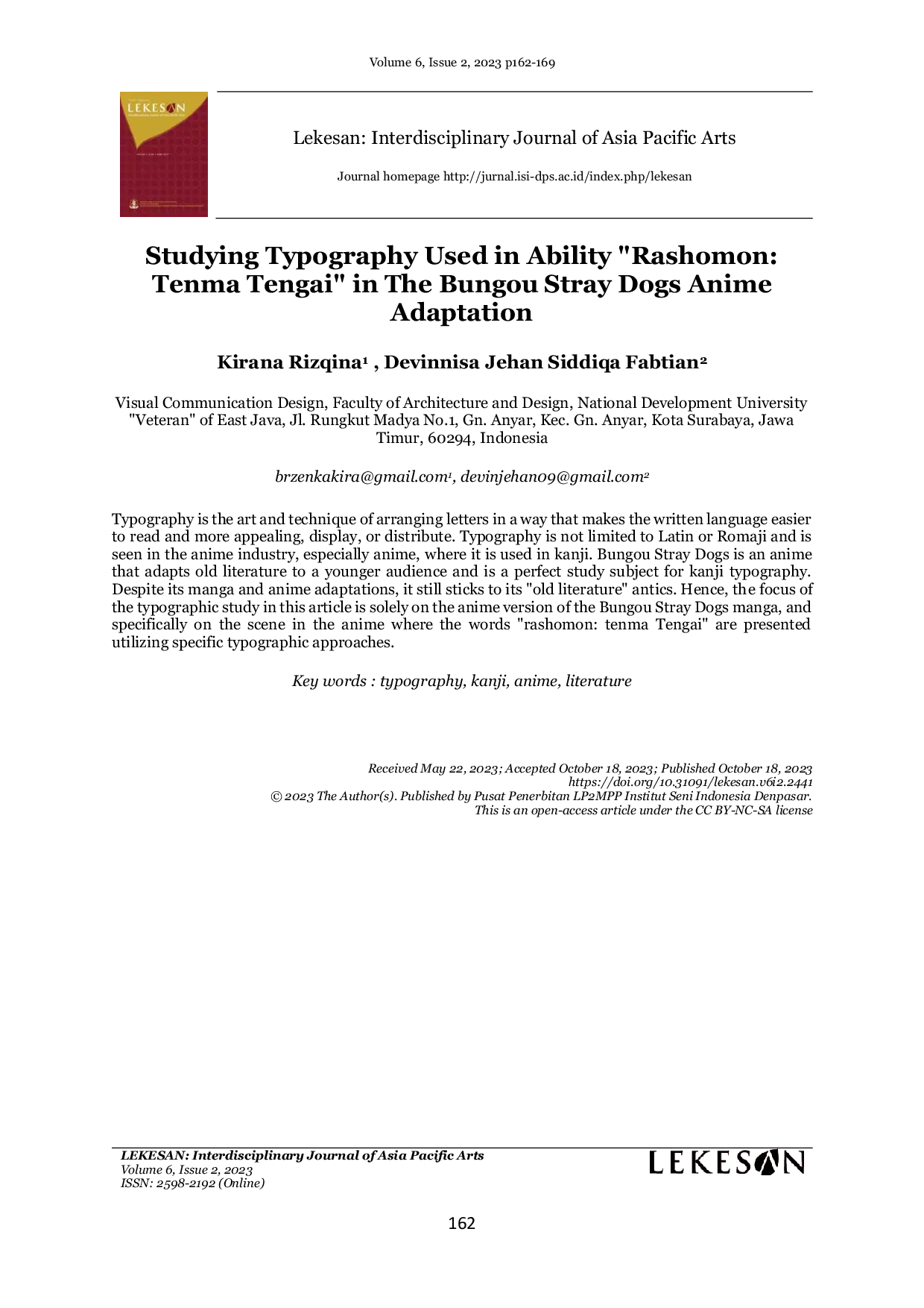 JURIS Studying Typography Used in Ability Rashomon Tenma Tengai in The Bungou Stray Dogs Anime Adaptation