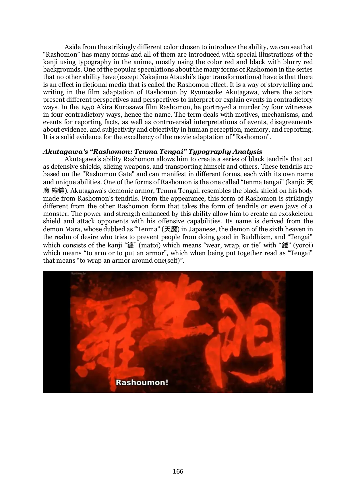 JURIS Studying Typography Used in Ability Rashomon Tenma Tengai in The Bungou Stray Dogs Anime Adaptation