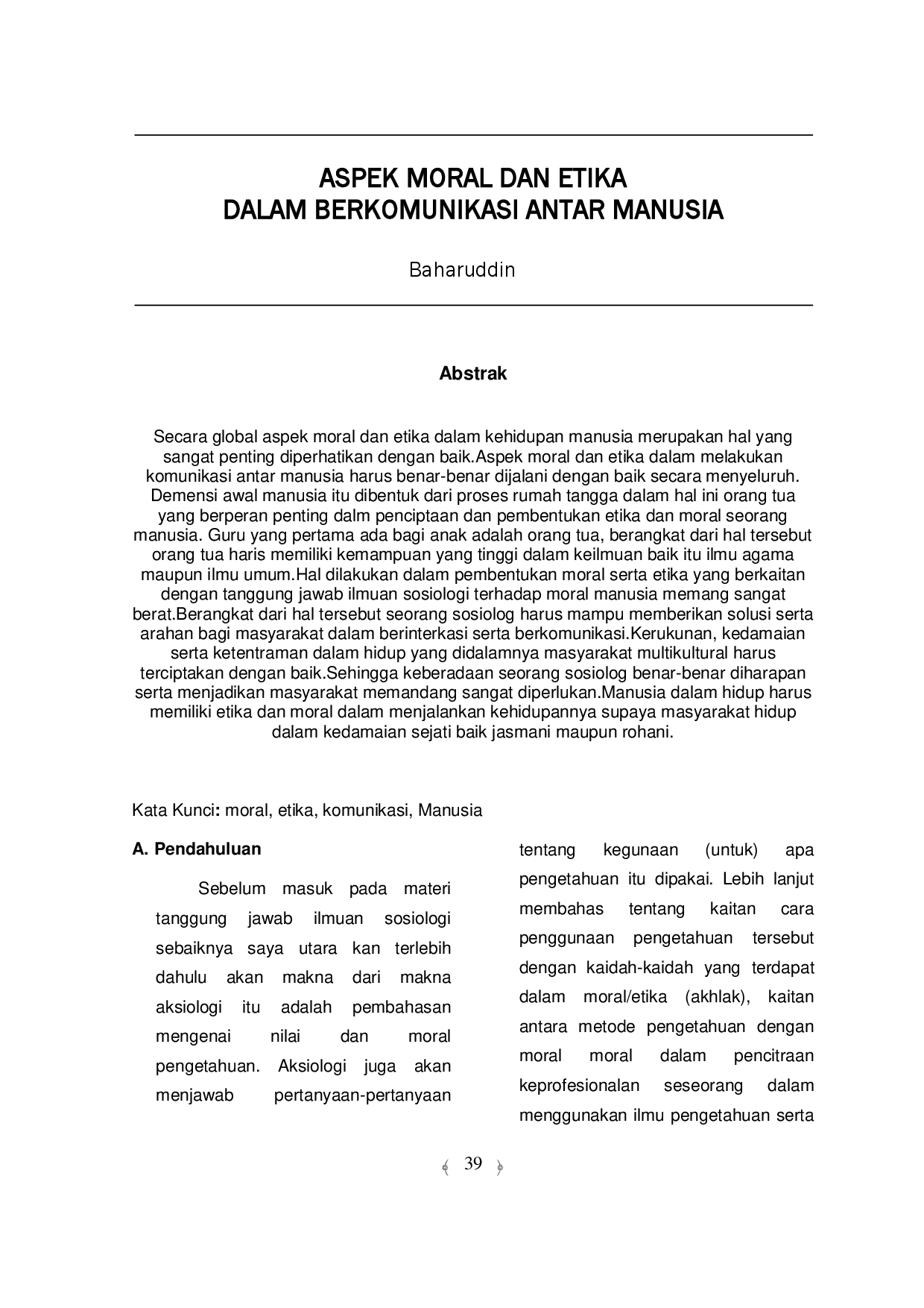 juris Aspek Moral Dan Etika Dalam Berkomunikasi Antar Manusia