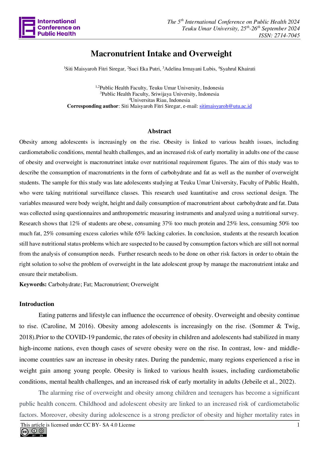 JURIS Macronutrient Intake and Overweight
