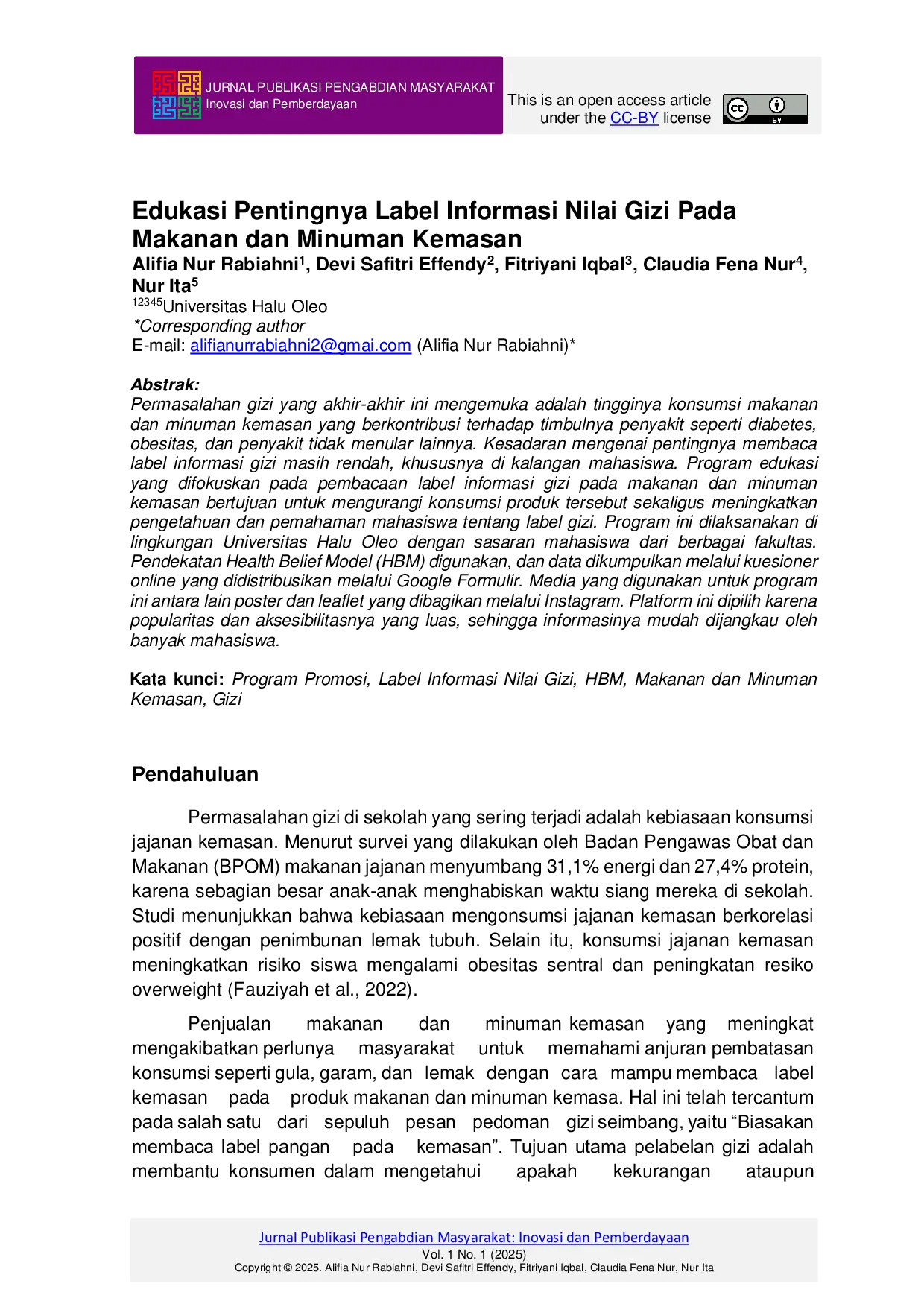 JURIS Edukasi Pentingnya Label Informasi Nilai Gizi Pada Makanan dan Minuman Kemasan