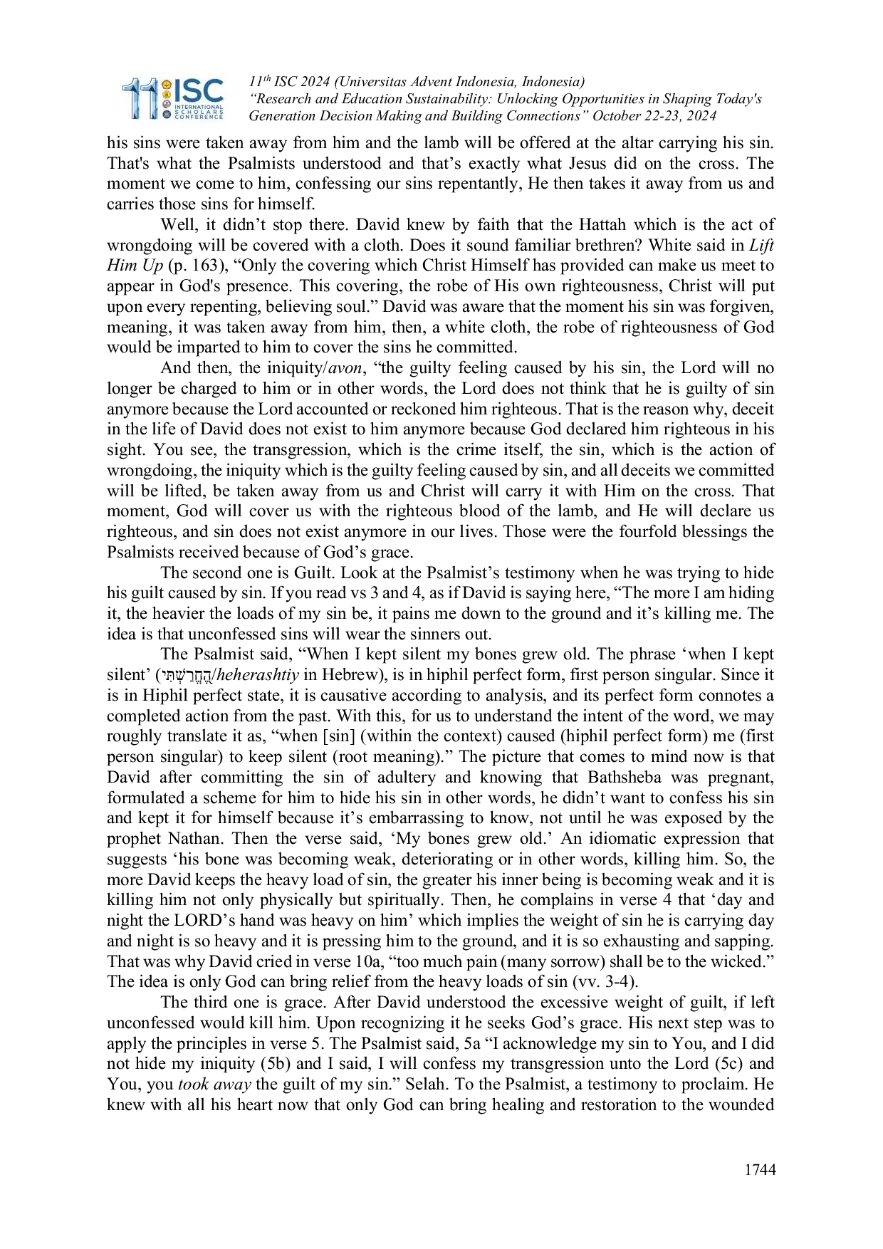 JURIS Shaping Today s Generation s Concept on Justification by Faith An Exegetical Study on Psalms 32