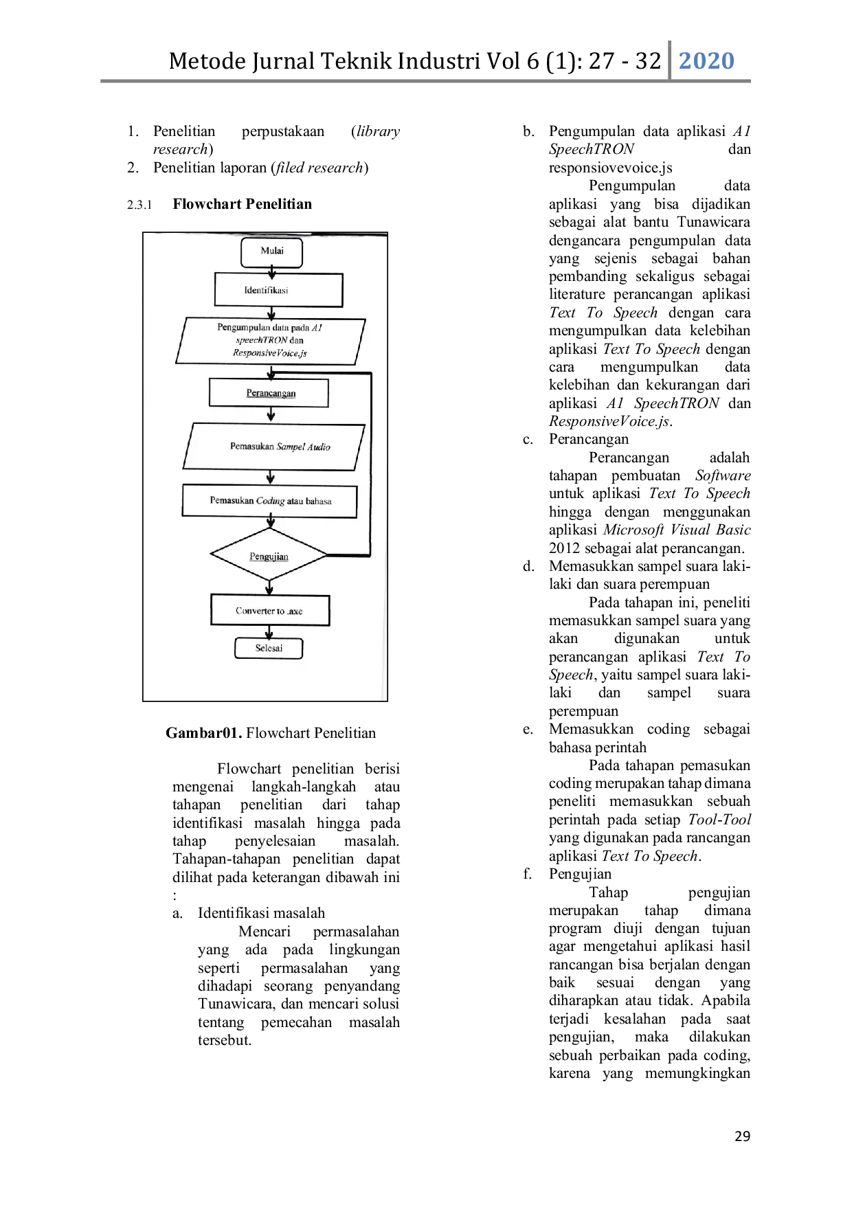 JURIS Perancangan Aplikasi Text To Speech Sebagai Alat Bantu Tunawicara Dengan Menggunakan Microsoft Visual Basic 2012