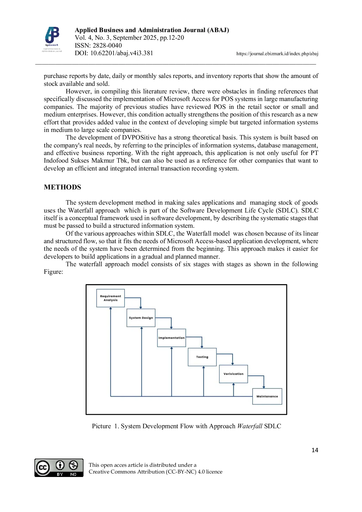 JURIS DVPOSitive Effective Sales Application and Smart Stock for DistributorCompanies PT Indofood Sukses Makmur Tbk Based on Microsoft Access