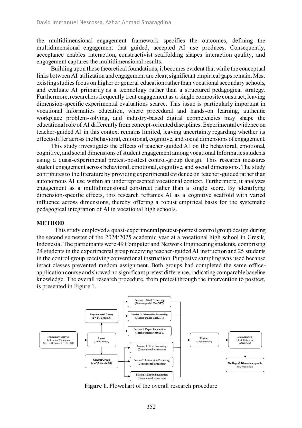 JURIS Enhancing Four Dimensional Student Engagement Through Teacher Guided AI in Vocational Informatics Education