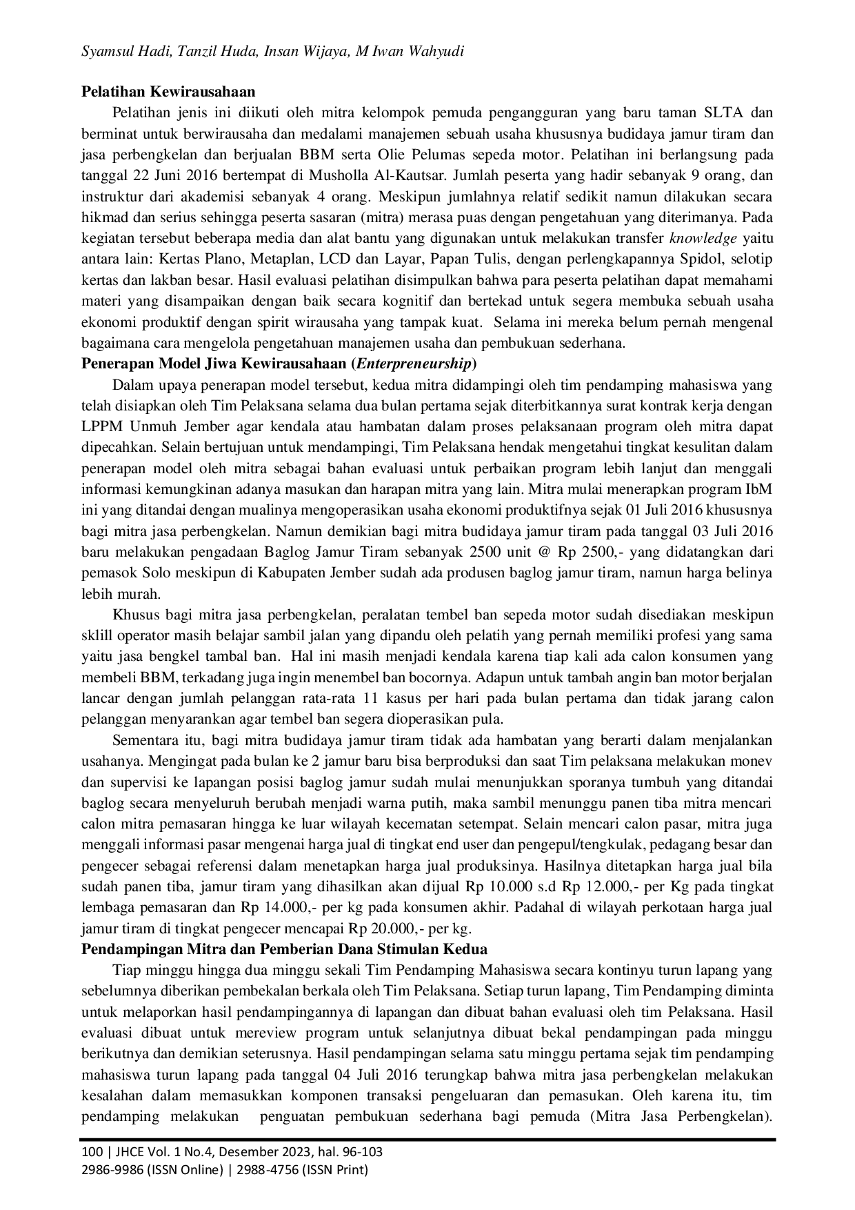 JURIS Coaching Model To Build Entrepreneurship Among Youth Unemployment