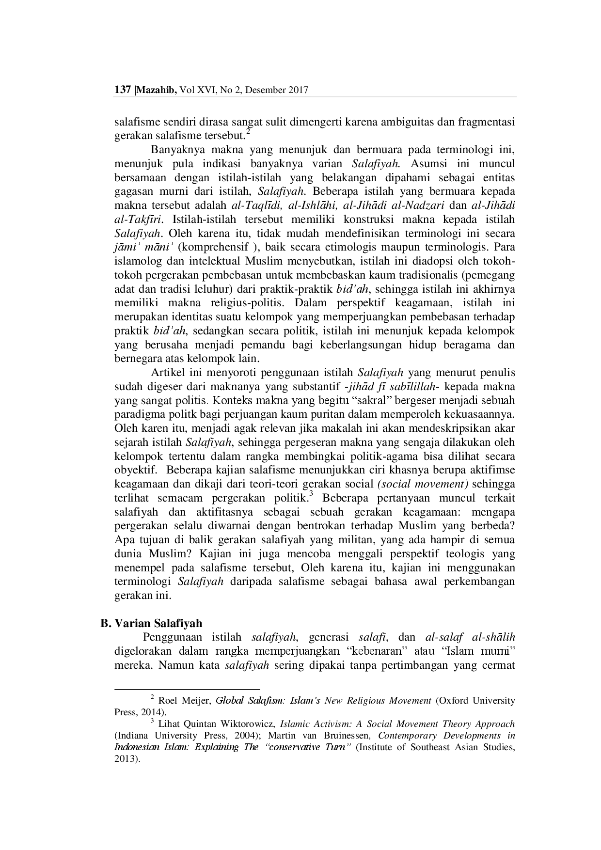 juris Gerakan Salafiyah Islam Politik dan Rigiditas Interpretasi Hukum Islam