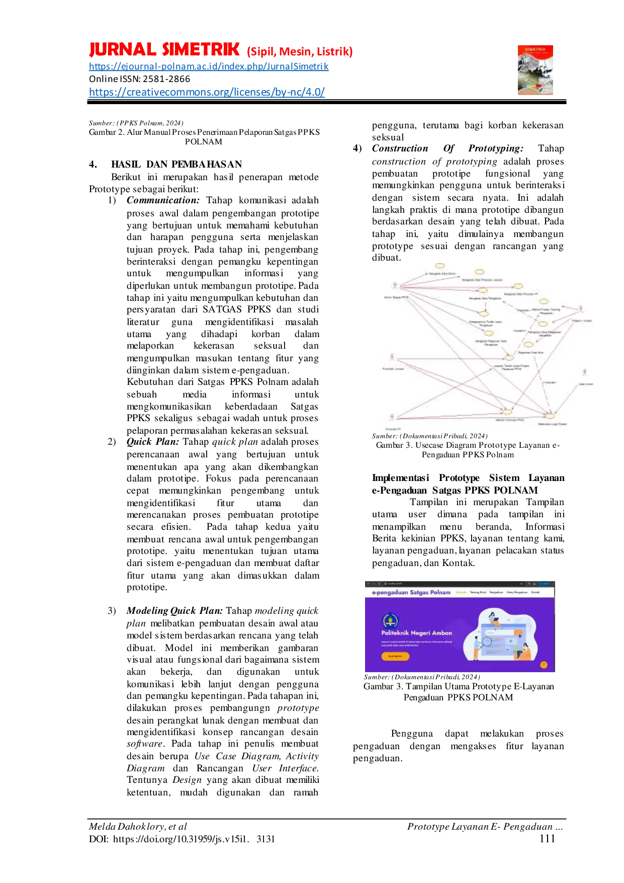 JURIS Prototype Layanan E Pengaduan Satuan Tugas Pencegahan Dan Penanganan Kekerasan Seksual Berbasis Web