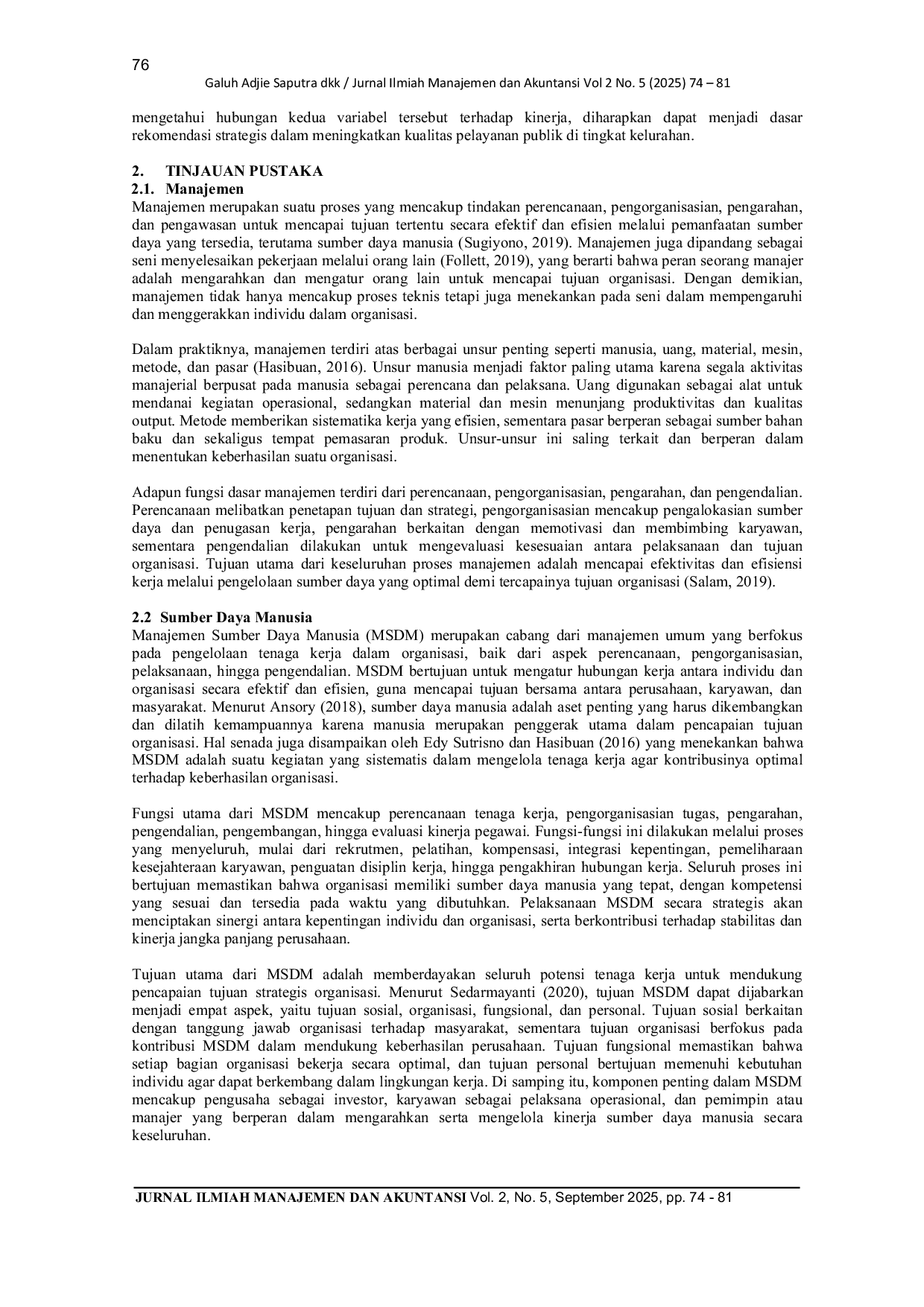 JURIS Pengaruh Budaya Organisasi dan Pengalaman Kerja Terhadap Kinerja Pegawai dan Non Pegawai Pada Kelurahan Desa Cicalengka