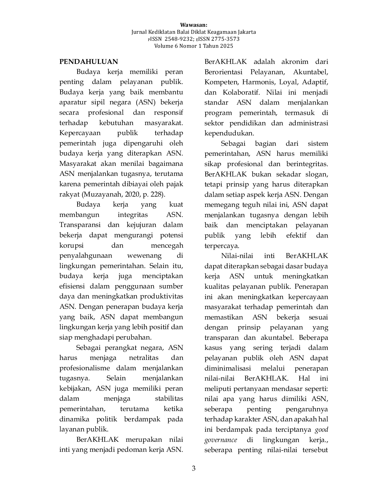 JURIS Core Value Berakhlak Aparatur Sipil Negara Sebagai Nilai Nilai Budaya Kerja dalam Pelayanan Publik