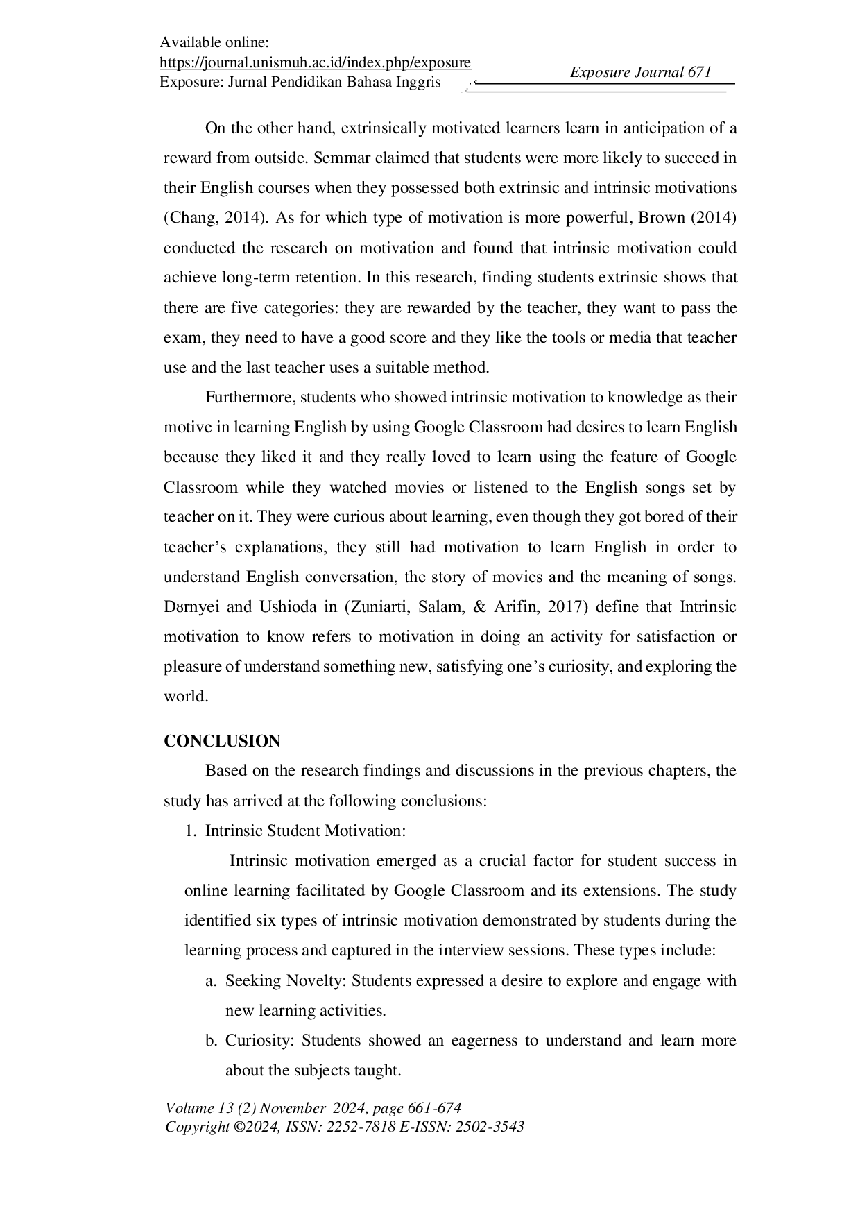JURIS The Impact of Google Classroom and Extension on Student s Motivation and Engagement in EFL Classroom The Case Study of SMA Islam Athirah Bone