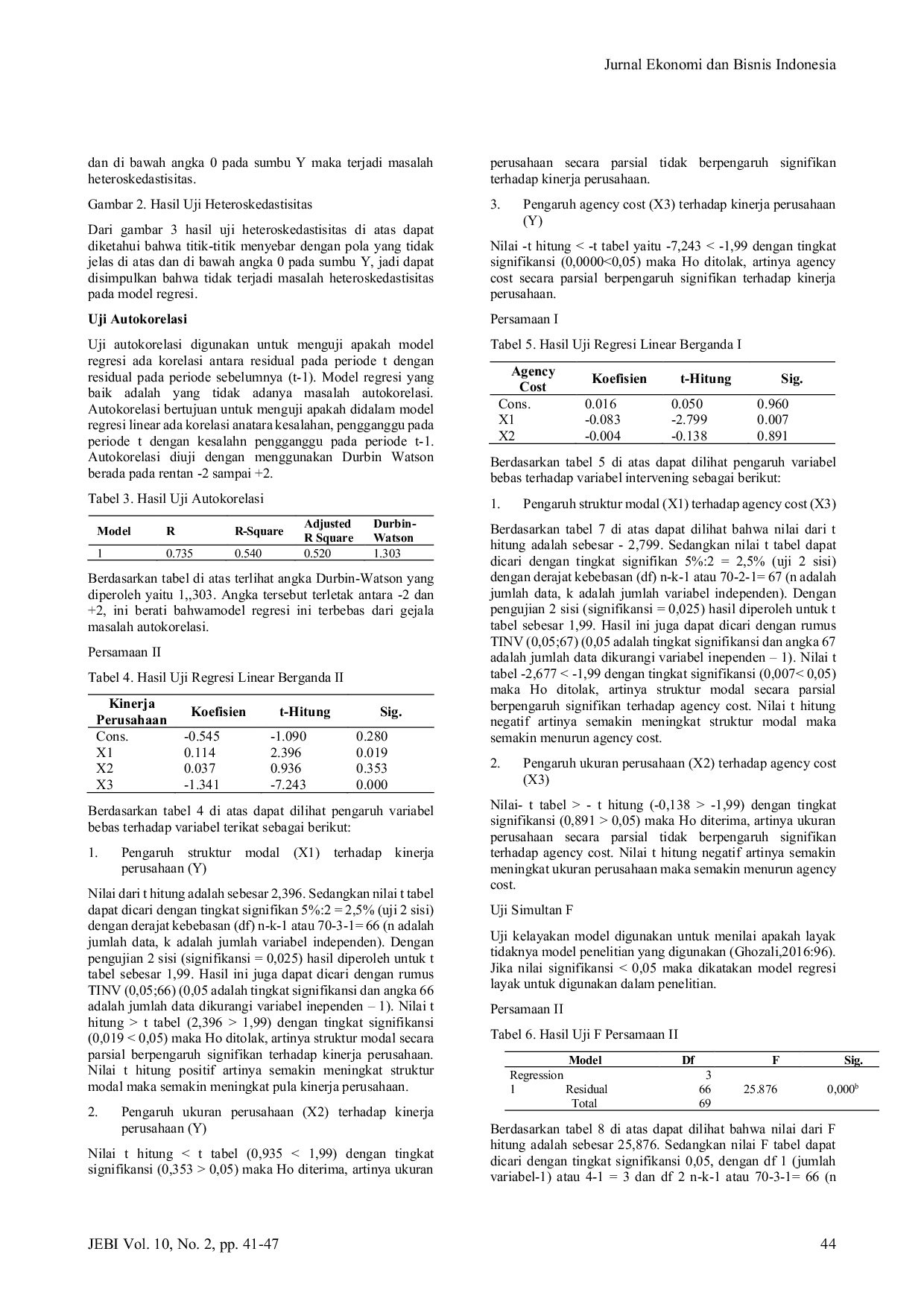 JURIS Kinerja Perusahaan Ditinjau dari Struktur Modal Ukuran Perusahaan dan Agency Cost sebagai Intervening Variabel