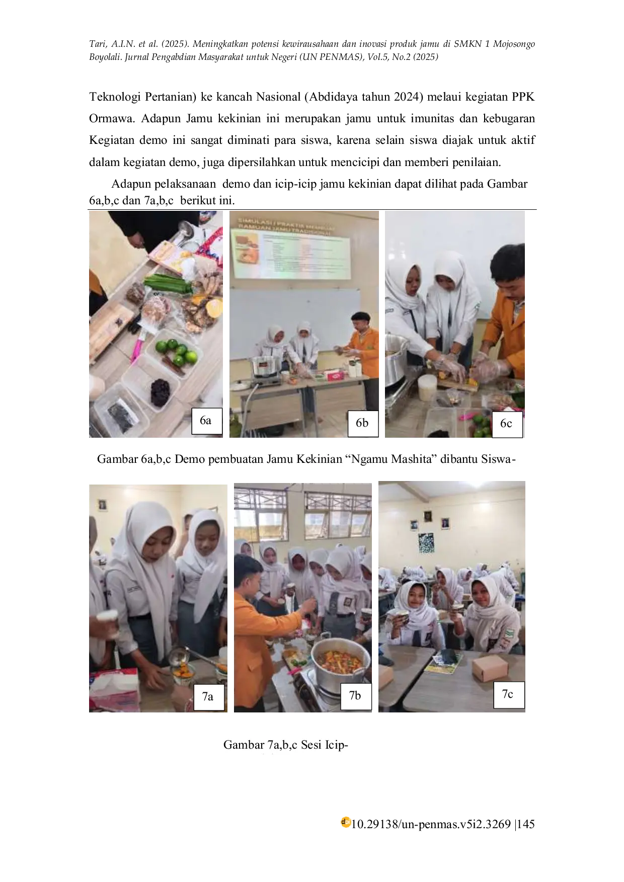 JURIS Meningkatkan potensi kewirausahaan dan inovasi produk jamu di SMKN 1 Mojosongo Boyolali