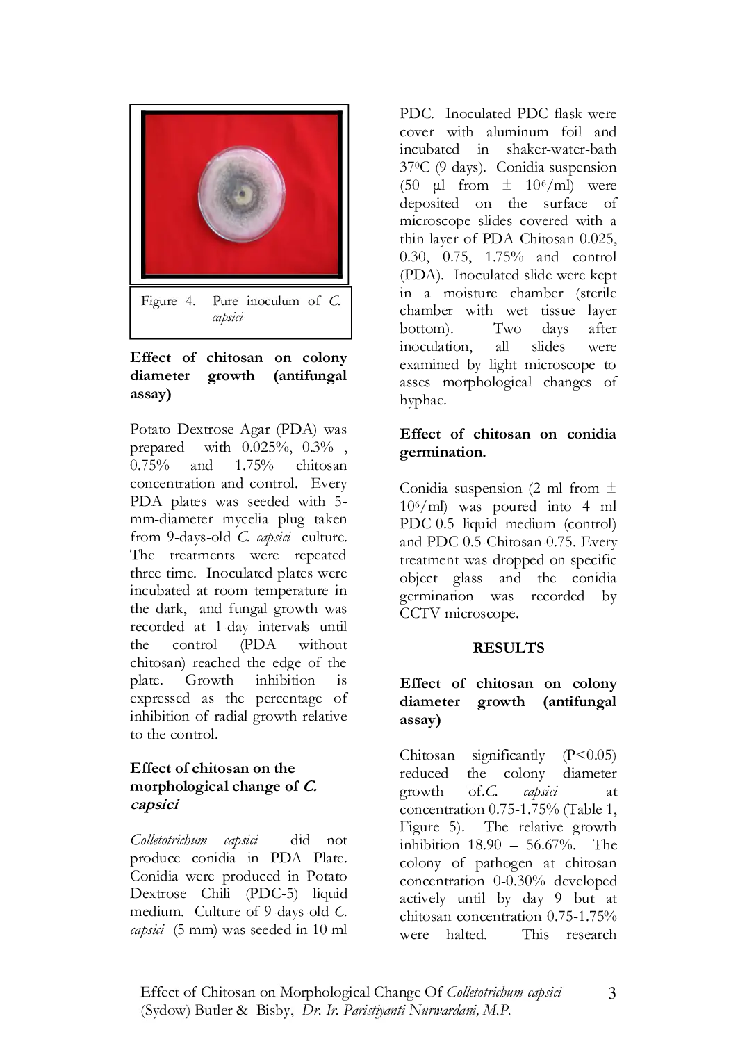 JURIS Effect of Chitosan on Morphological Change Of Colletotrichum capsici Sydow Butler Bisby