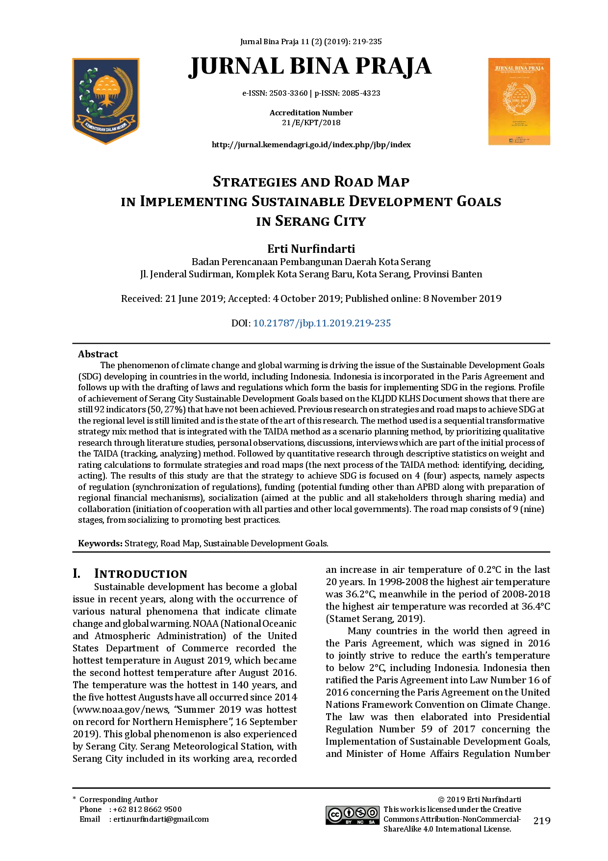 juris Strategi dan Peta Jalan Pencapaian Tujuan Pembangunan Berkelanjutan di Kota Serang