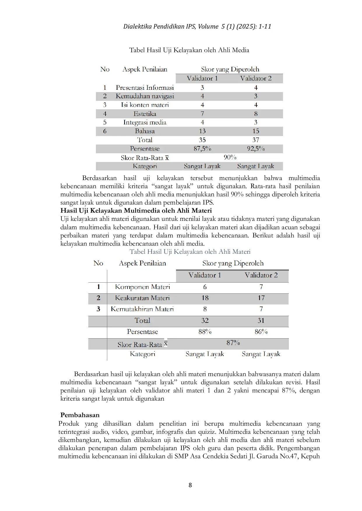 JURIS Pengembangan Multimedia Kebencanaan Sebagai Edukasi Mitigasi Bencana Lokal Dalam Pembelajaran IPS Studi Pada Peserta Didik di SMP Asa Cendekia Sedati