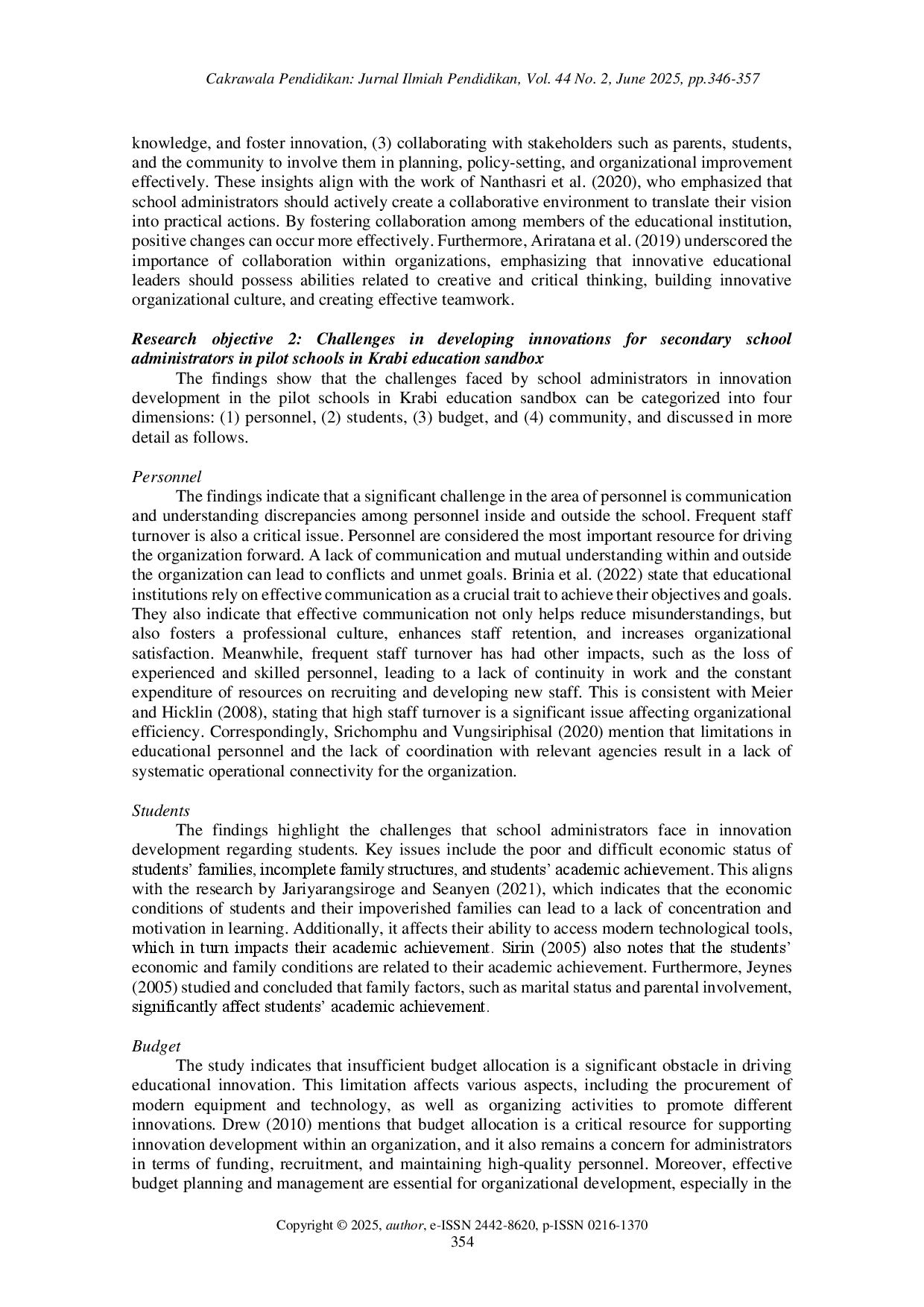 juris Innovative Leadership of Secondary School Administrators A Case Study of Pilot Schools of Education Sandbox