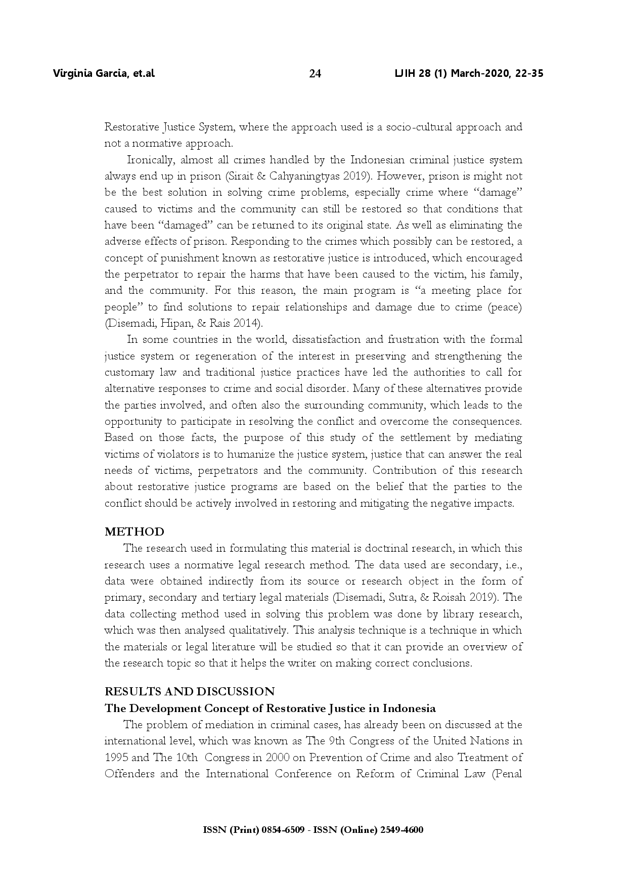 juris The enforcement of restorative justice in Indonesia criminal law