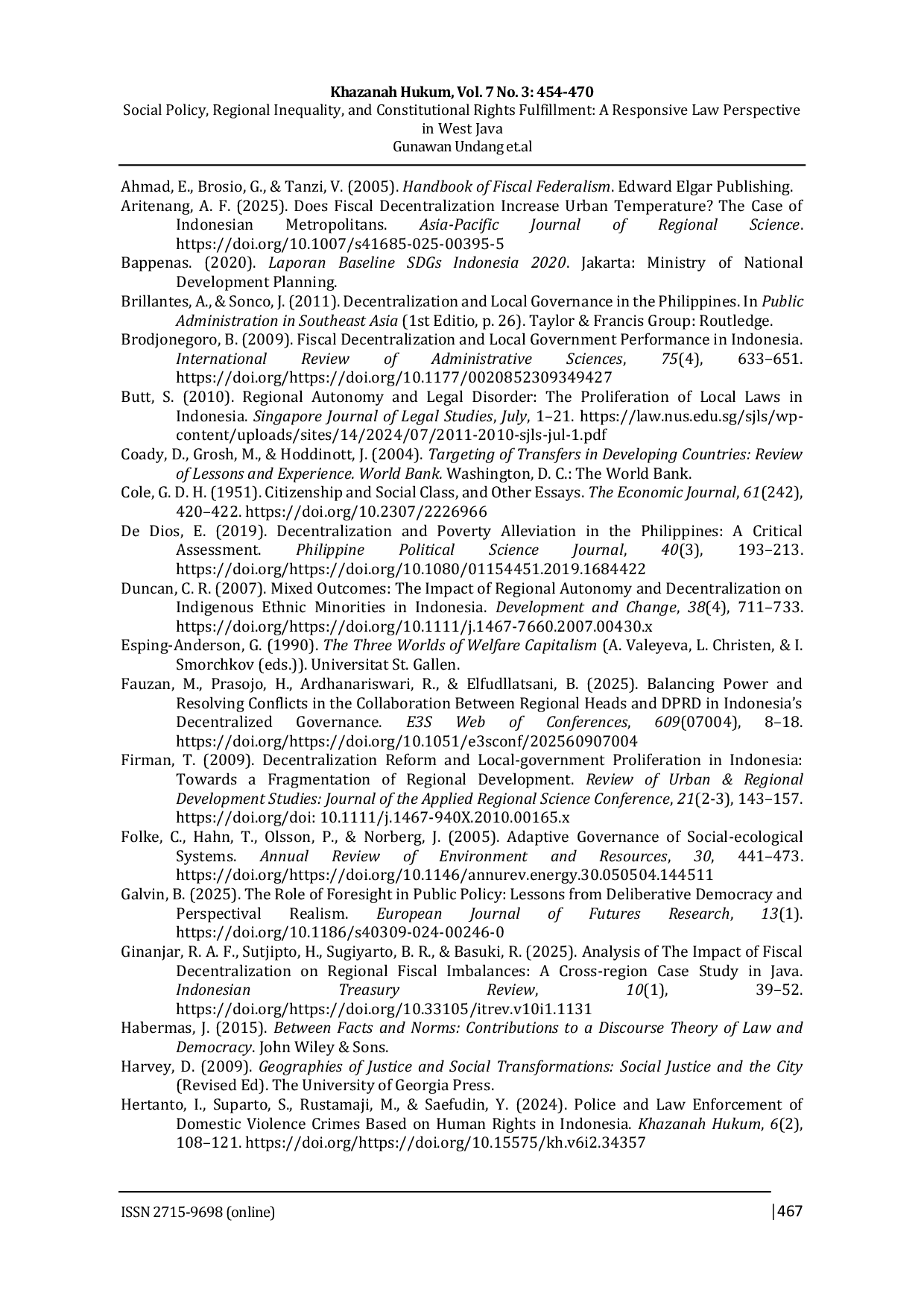 JURIS Social Policy Regional Inequality and Constitutional Rights Fulfillment A Responsive Law Perspective in West Java